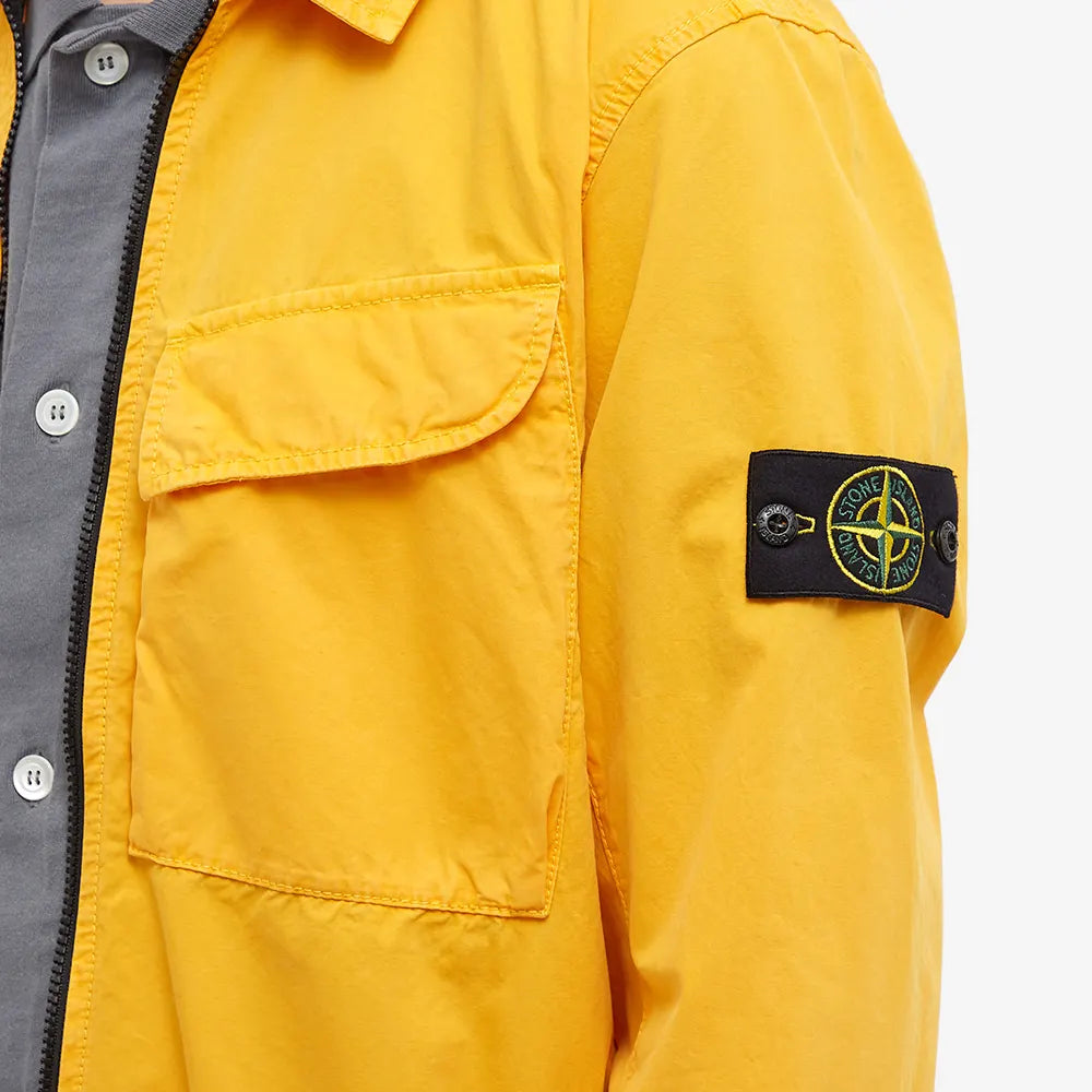 Stone Island Men's Double Pocket Zip-Up Overshirt Jacket - Lightweight Casual Shirt for Outdoor & Streetwear Fashion