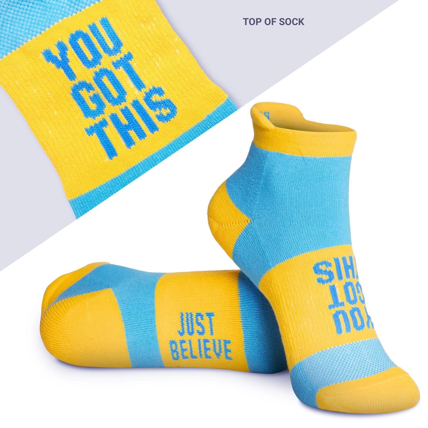 Inspirational Running Socks for Women - Motivational Ankle Socks with Positive Affirmations - Best Running Gifts for Female Athletes - Perfect for Marathons, Workouts & Daily Motivation