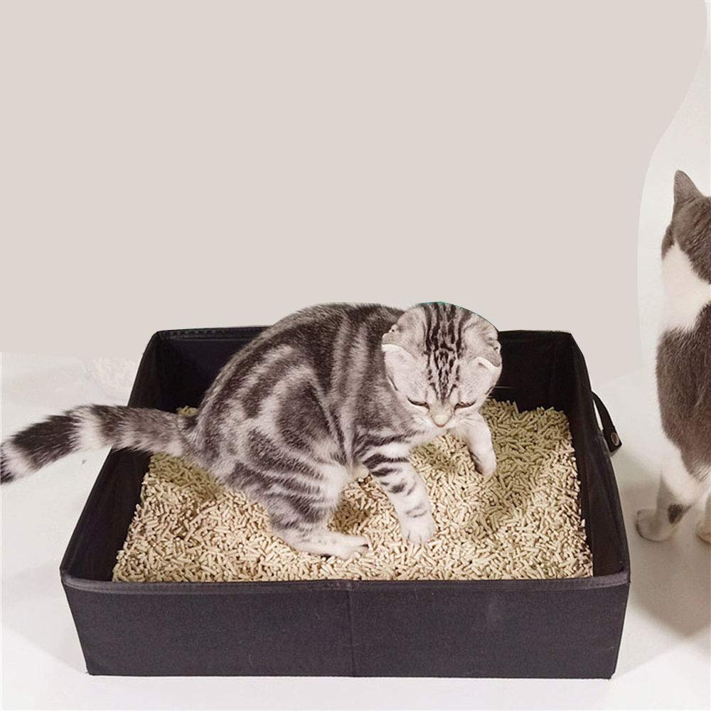 Foldable Waterproof Collapsible Cat Litter Box - Portable Travel Litter Pan for Cats - Green | Ideal for Camping, Road Trips & Small Spaces