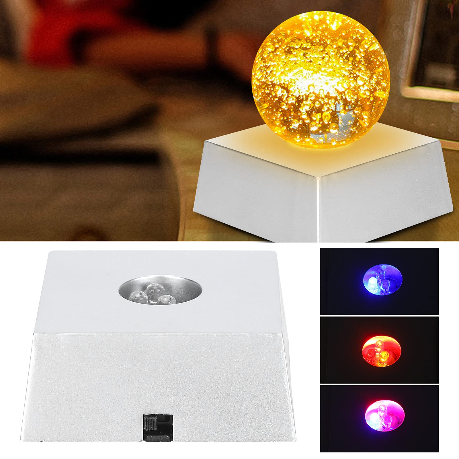 LED Light Display Base Stand - Dimmable & Touch Control for Home Decor, Shop Displays & Bedroom Night Light - Perfect for Showcasing Collectibles, Jewelry & Art