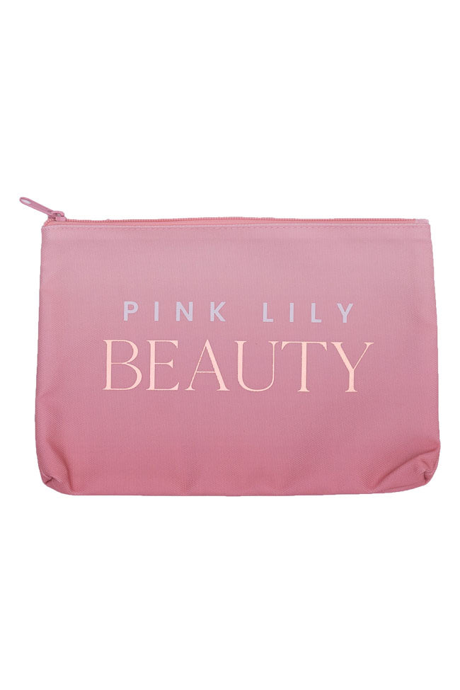 Pink Lily Beauty Bag - Waterproof Makeup Cosmetic Organizer for Travel & Gym - Final Sale