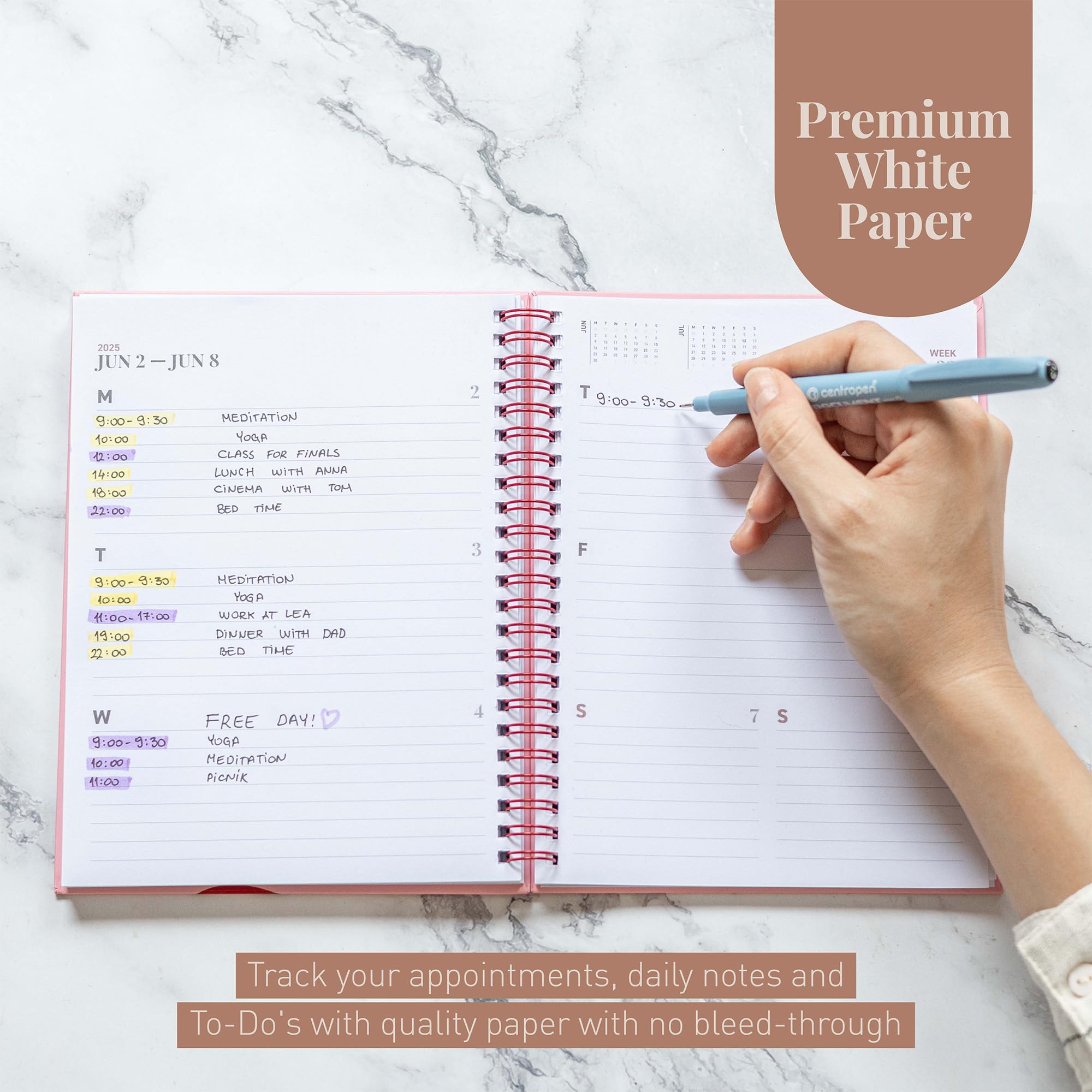 Riley's 2024-2025 Academic Planner - 18 Month School Organizer from August 2024 to December 2025 | Hardcover Student Planner with Monthly & Weekly Layouts, Notes Pages | Twin-Wire Binding (8
