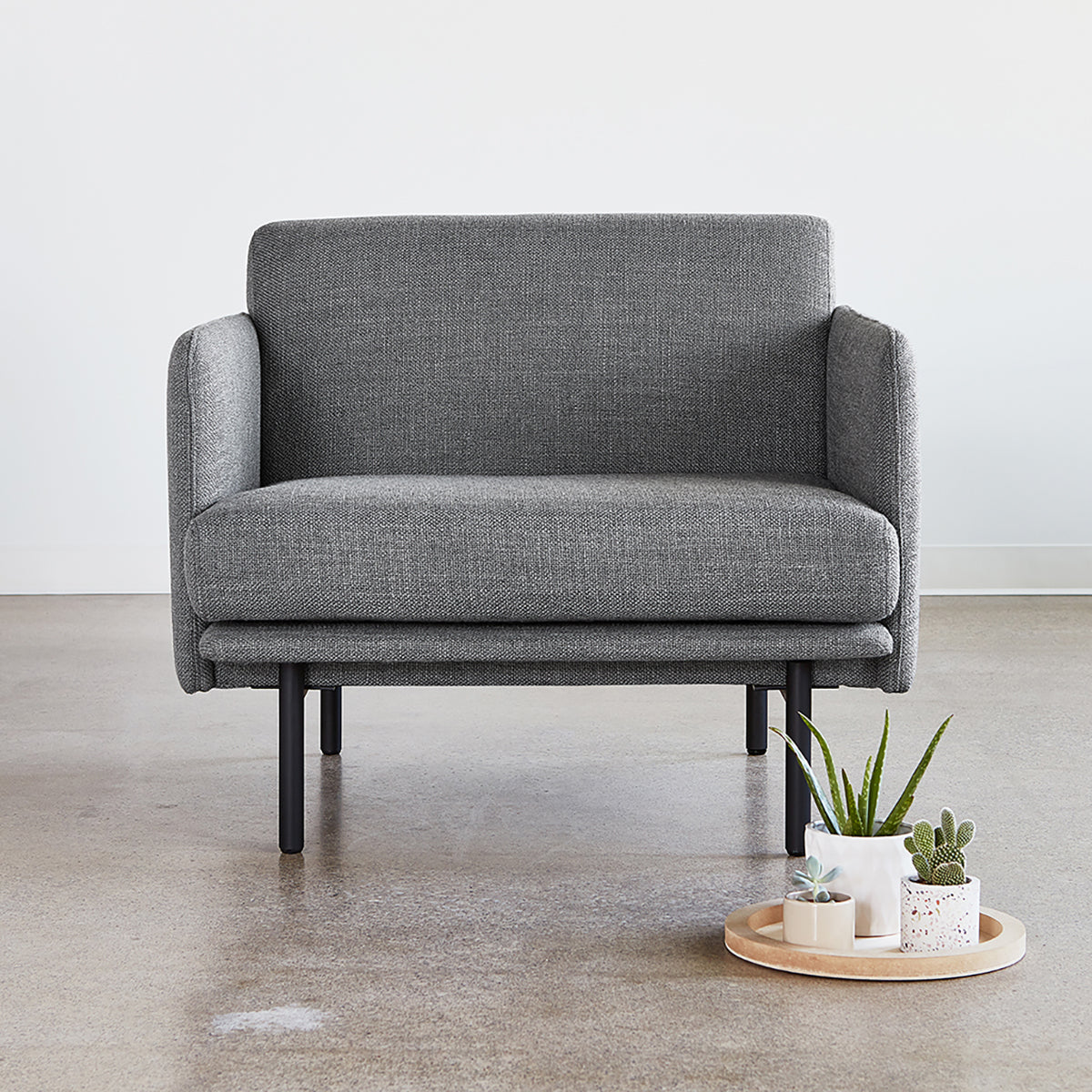 Foundry Fabric Armchair - Modern Upholstered Accent Chair for Living Room, Bedroom & Office - Comfortable Lounge Seating for Home Decor