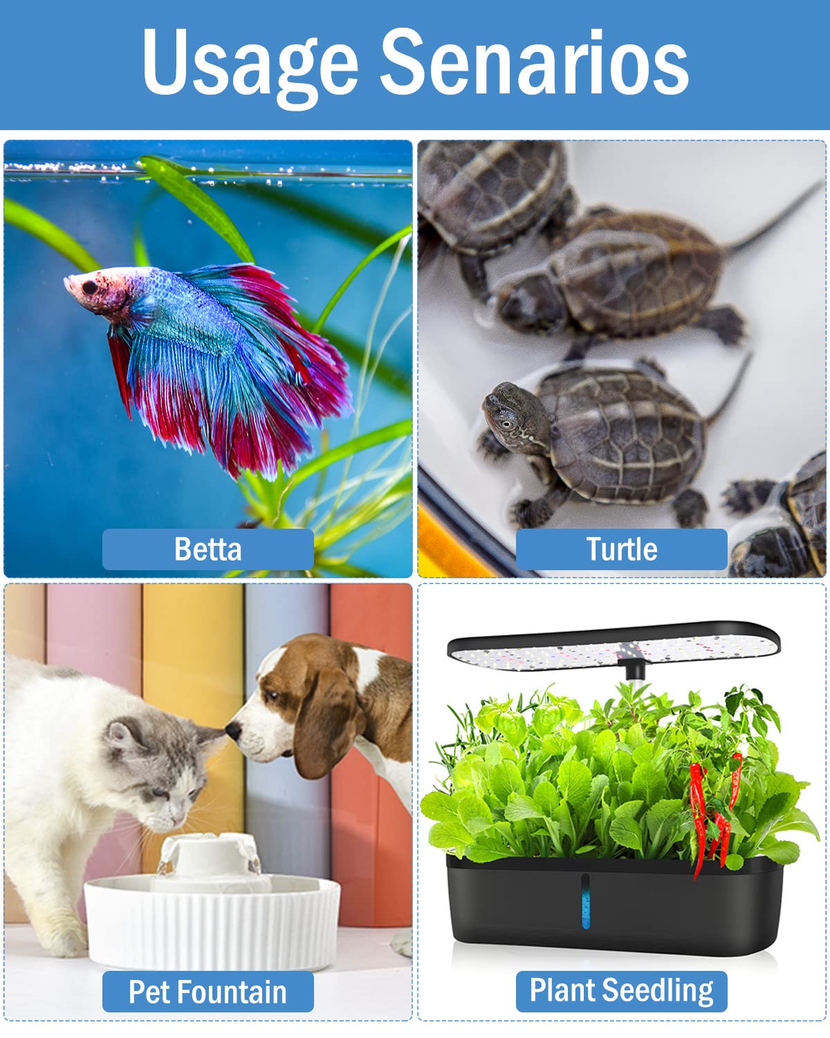 AquaMiracle Adjustable 10W USB-Powered Betta Heater with Digital Thermostat - Submersible Mini Aquarium Heater for 1 Gallon Fish Tanks | Perfect for Small Betta Bowls, Nano Tanks & Desktop Aquariums