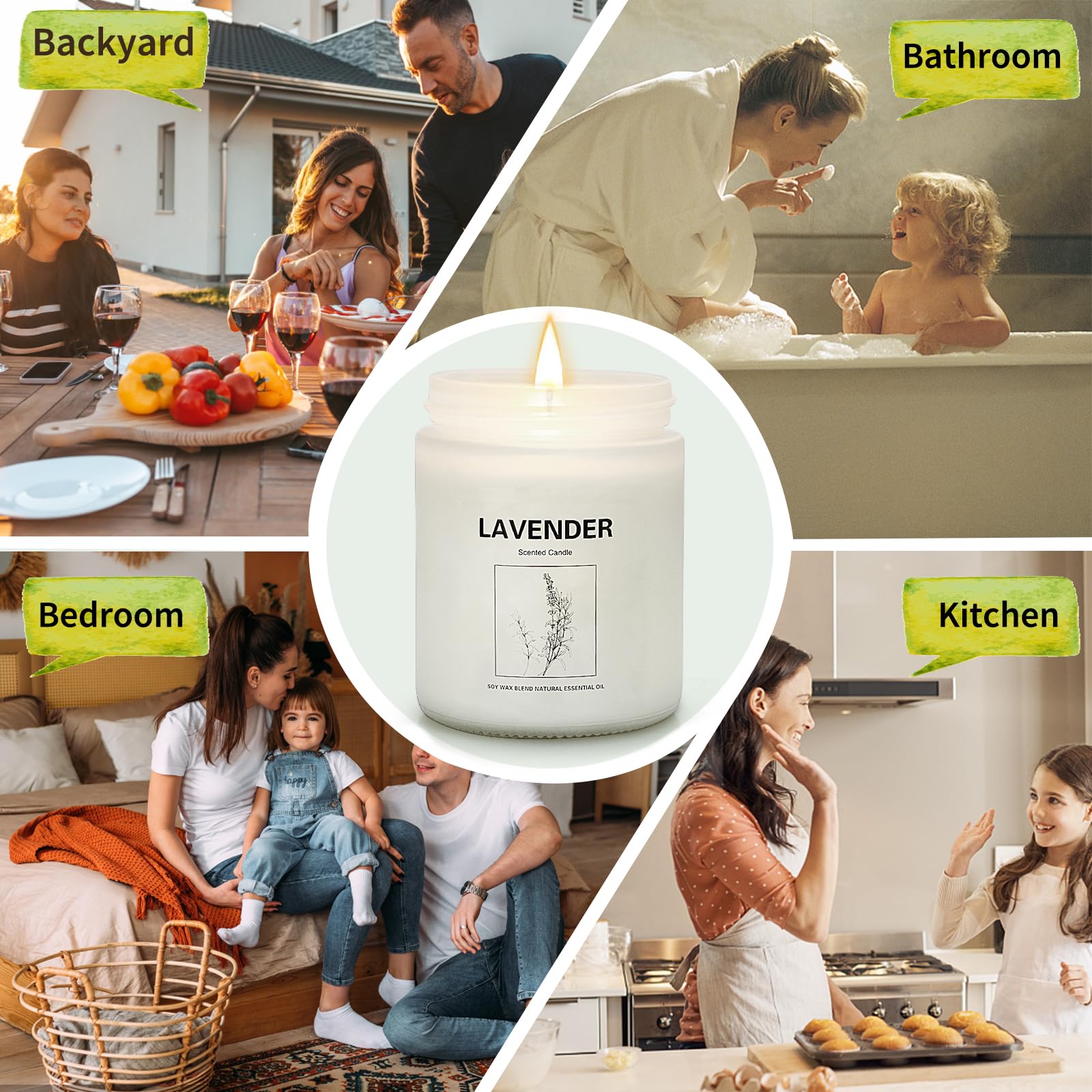4 Pack Scented Lavender Candles (28 oz) for Home, Stress Relief, Relaxation - Perfect Gift for Women, Birthday, Valentine's Day, Mother's Day & Anniversary - Create a Cozy Atmosphere for Bedroom, Bath & Meditation