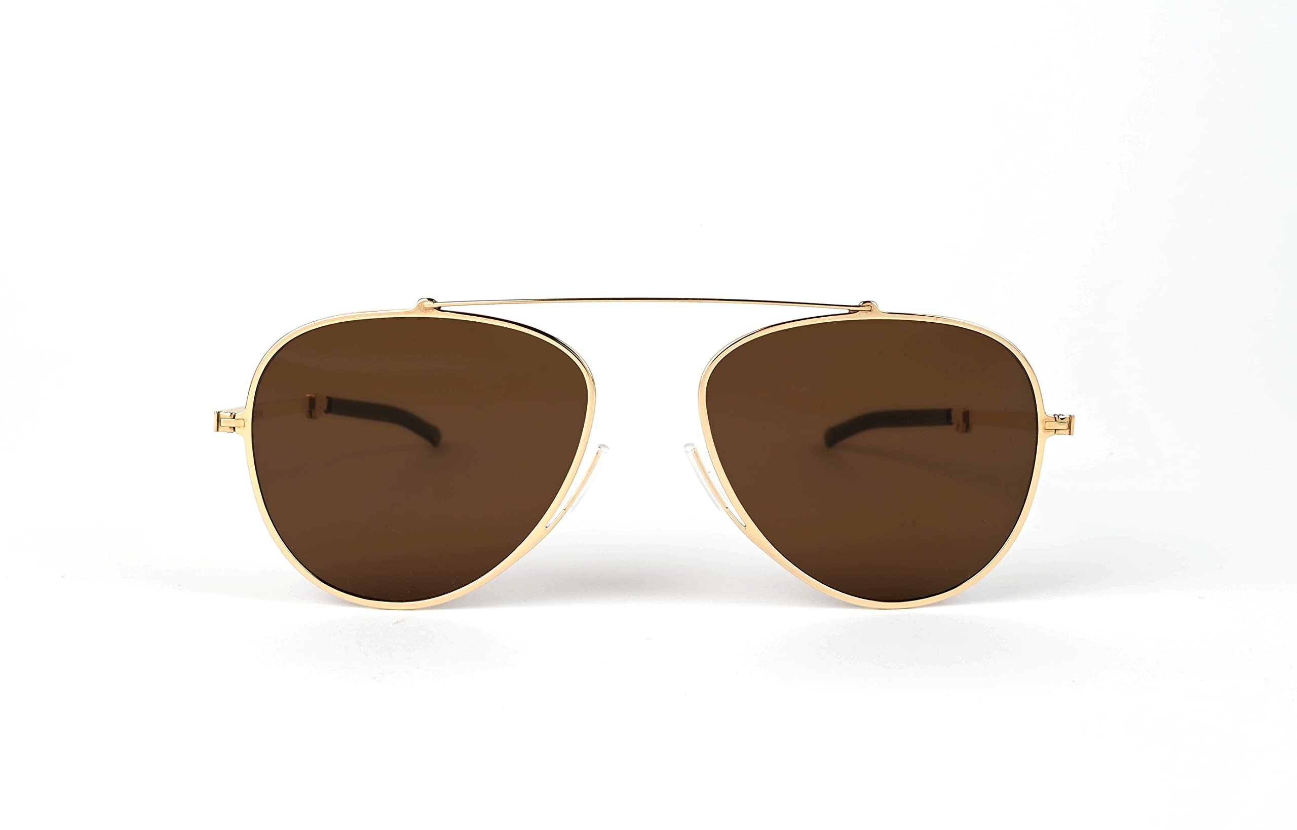 ThinOptics Milano Aluminum Case & Aviator Sunglasses - Gold Frame with Brown Lens (54mm) | Premium UV Protection for Driving, Travel & Outdoor Activities