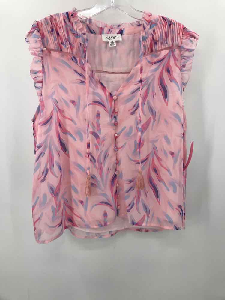 Vintage Allison New York Pink Blouse Women's Size Medium - Perfect for Casual Wear, Office Outfits & Special Occasions