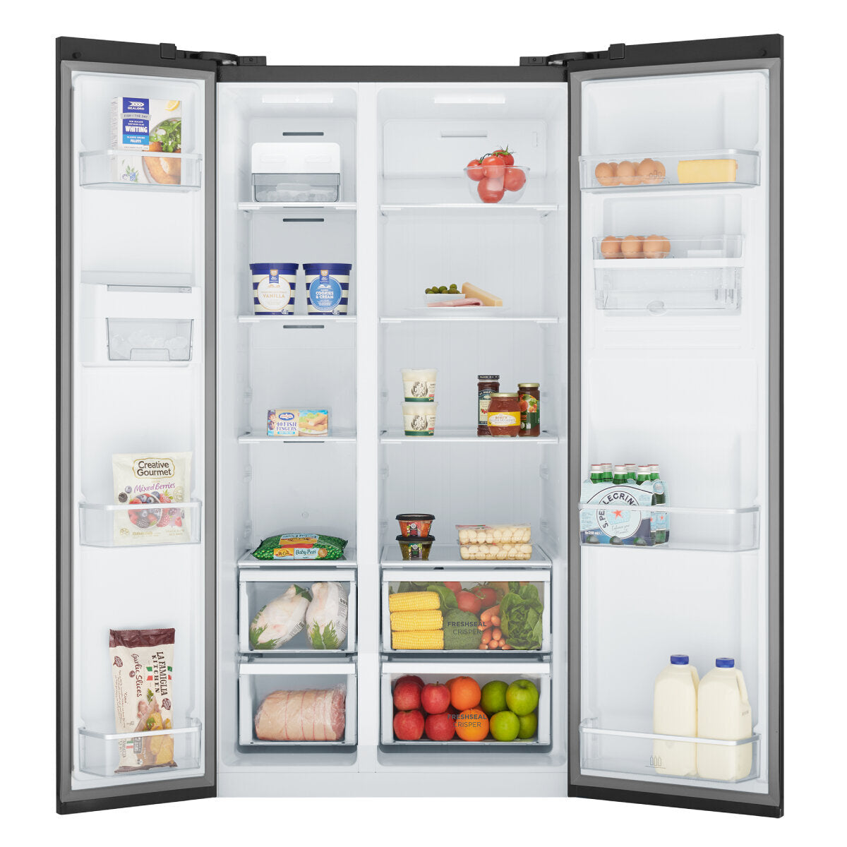 Westinghouse 619L Side by Side Refrigerator WSE6640BA - Energy Efficient Stainless Steel Fridge for Modern Kitchen & Large Family Use