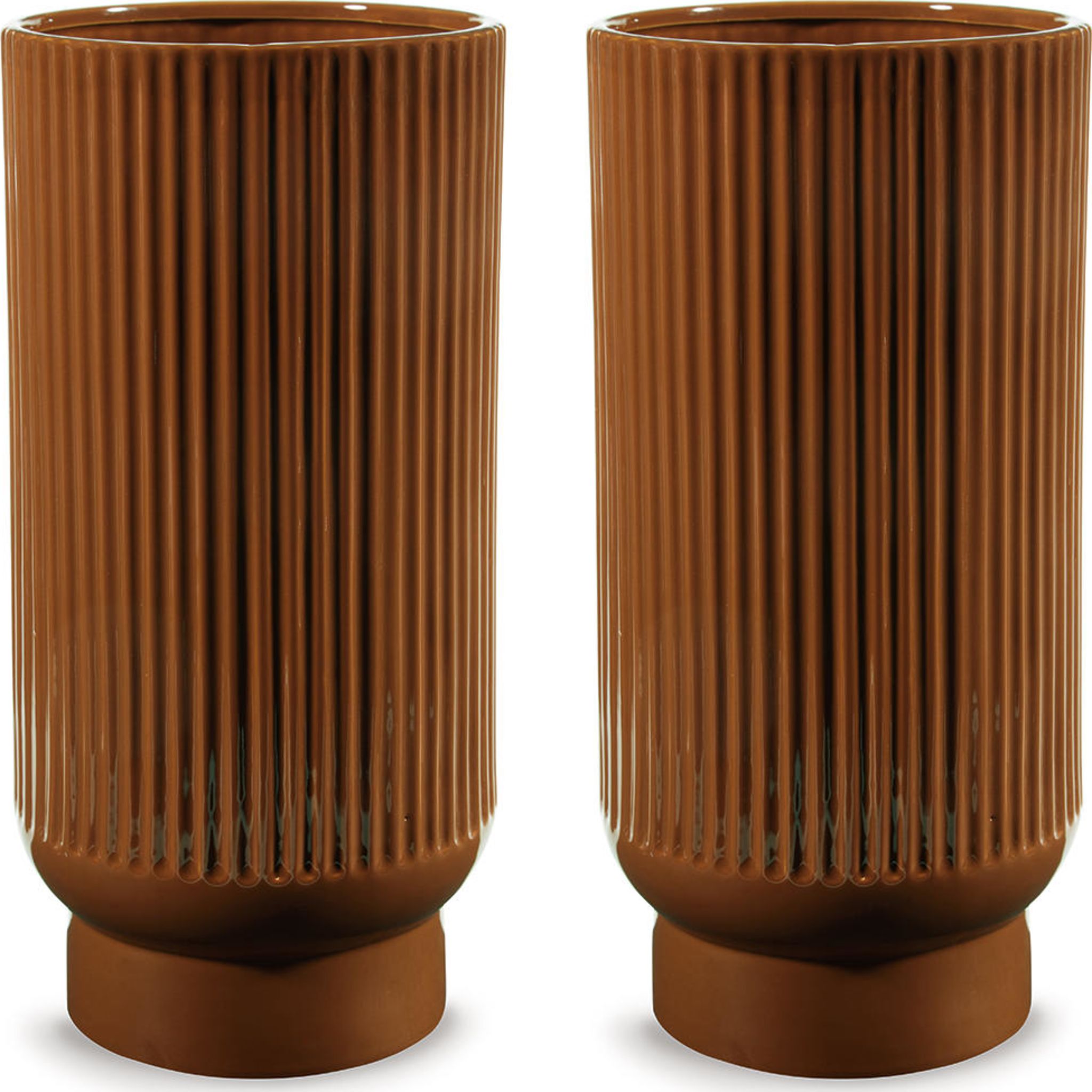 Avalyah Glass Vase Set of 2 - Modern Decorative Flower Vases for Home, Wedding, and Office Decor - Perfect for Centerpieces, Floral Arrangements, and Gift Giving