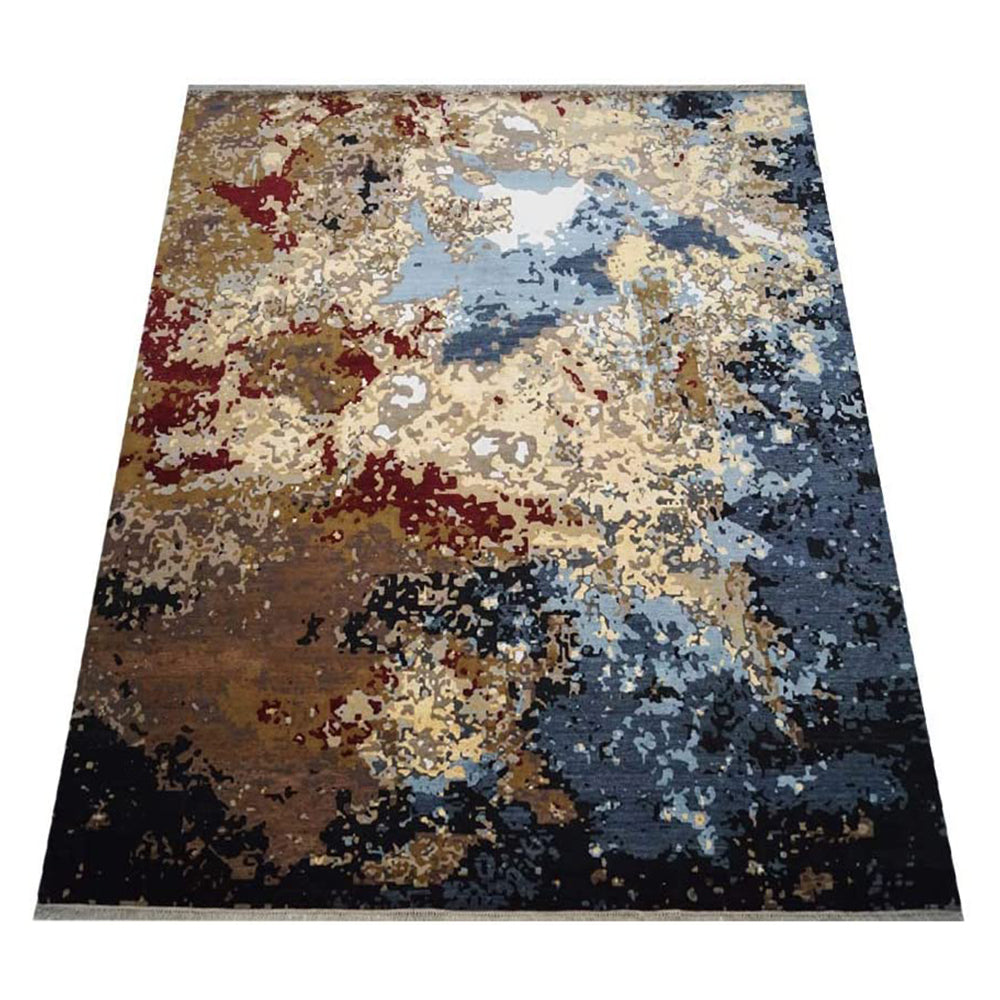 Hand Knotted Wool Area Rug - Soft & Cozy Traditional Design for Living Room, Bedroom, or Office - 5x8 Feet Non-Slip Rug