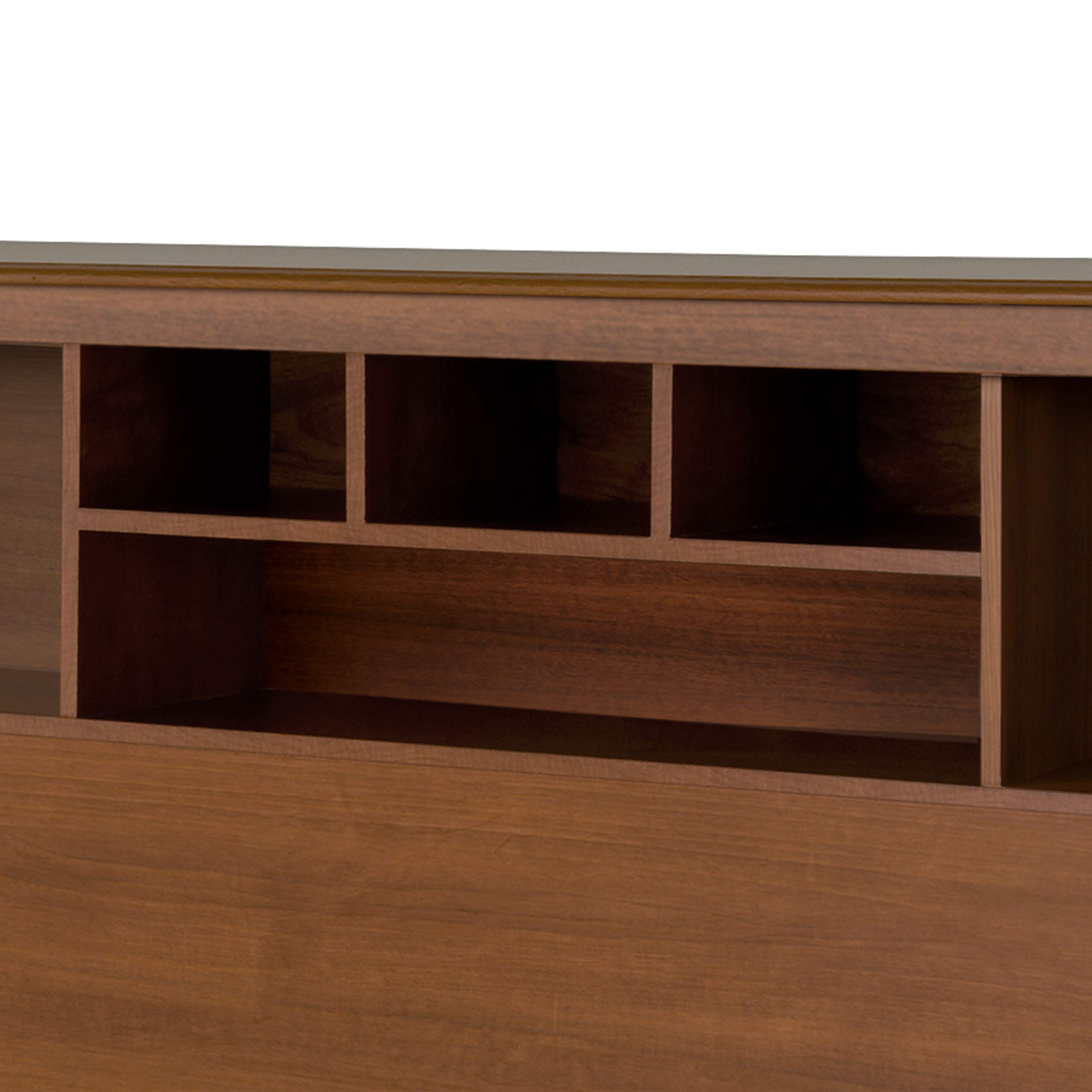 Prepac King Size Bookcase Headboard with Storage - Cherry Finish for Bedroom Organization | Perfect for Small Spaces & Home Libraries