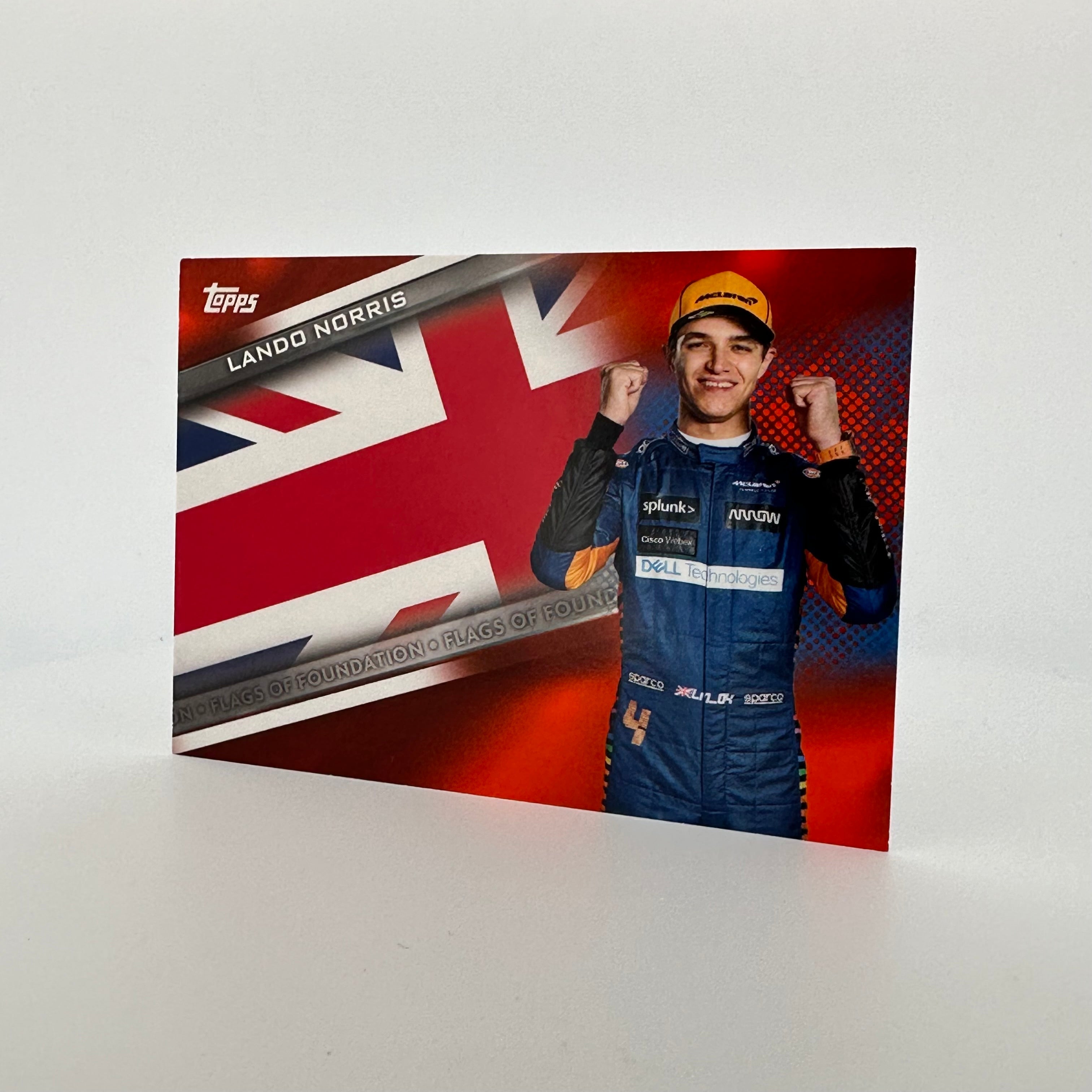 2021 Formula 1 Lando Norris #FF LN Orange 20/25 Flags of Foundation - Collectible Racing Memorabilia for F1 Fans & Sports Enthusiasts