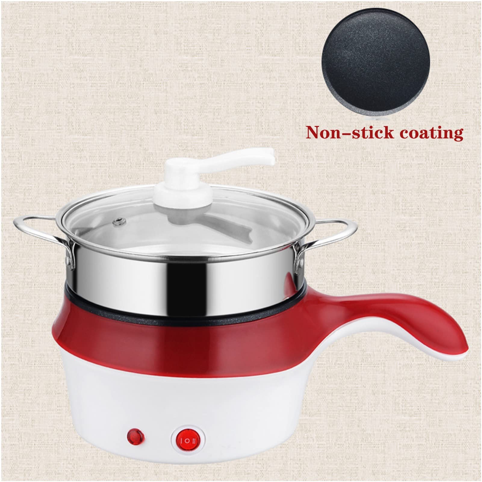 **Red Electric Steamer - 3-Tier Multi-Cooker for Healthy Meals | Fast & Easy Kitchen Appliance | Perfect for Rice, Dumplings & Vegetables**