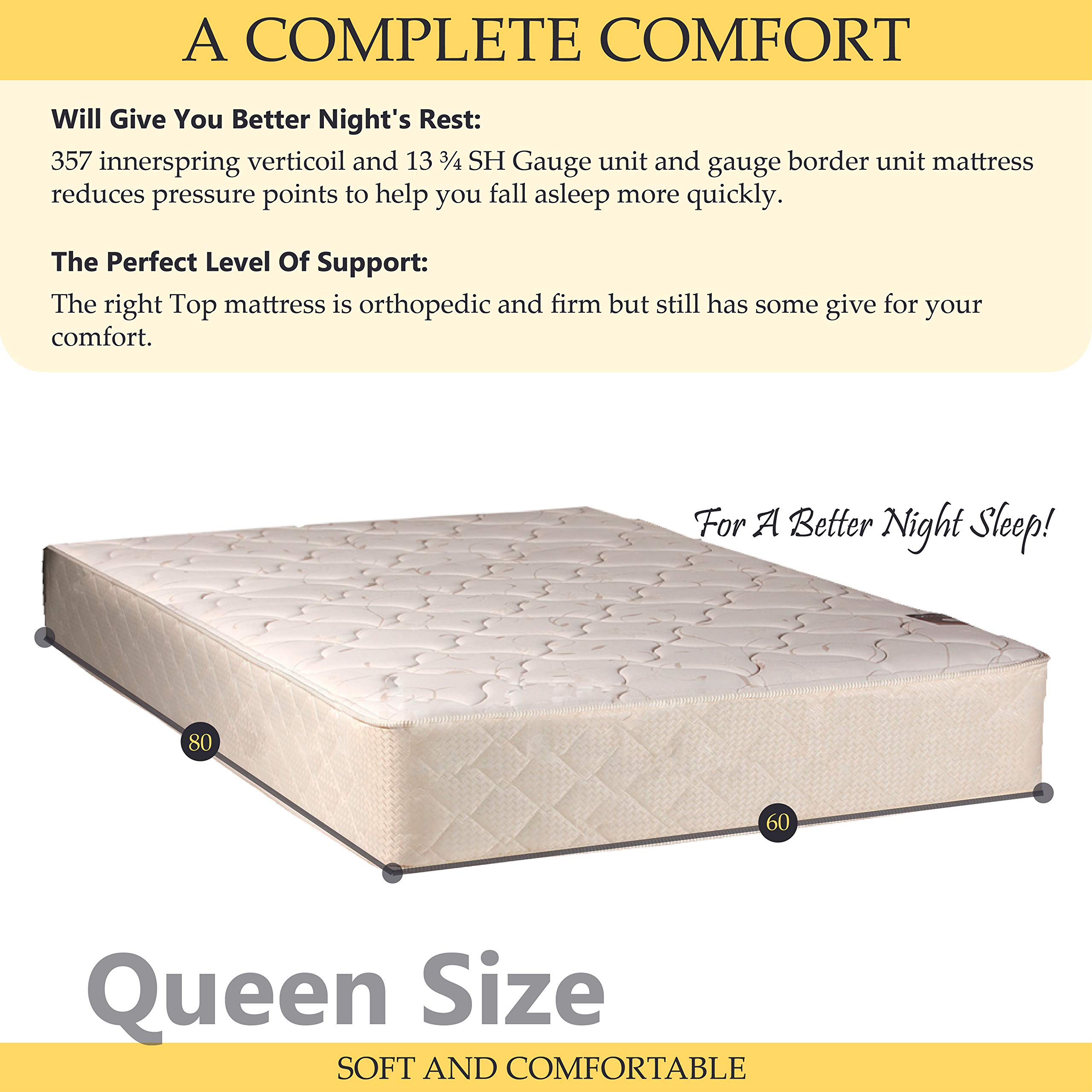 Medium Plush Tight Top Innerspring Queen Mattress Set with 4
