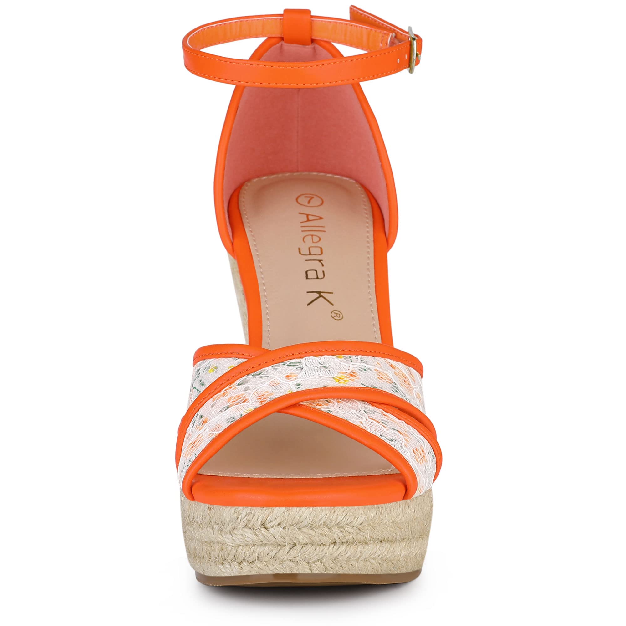 Allegra K Women's Espadrilles Lace-Up Wedge Sandals - Comfortable Summer Casual Shoes for Beach, Vacation & Outdoor Wear