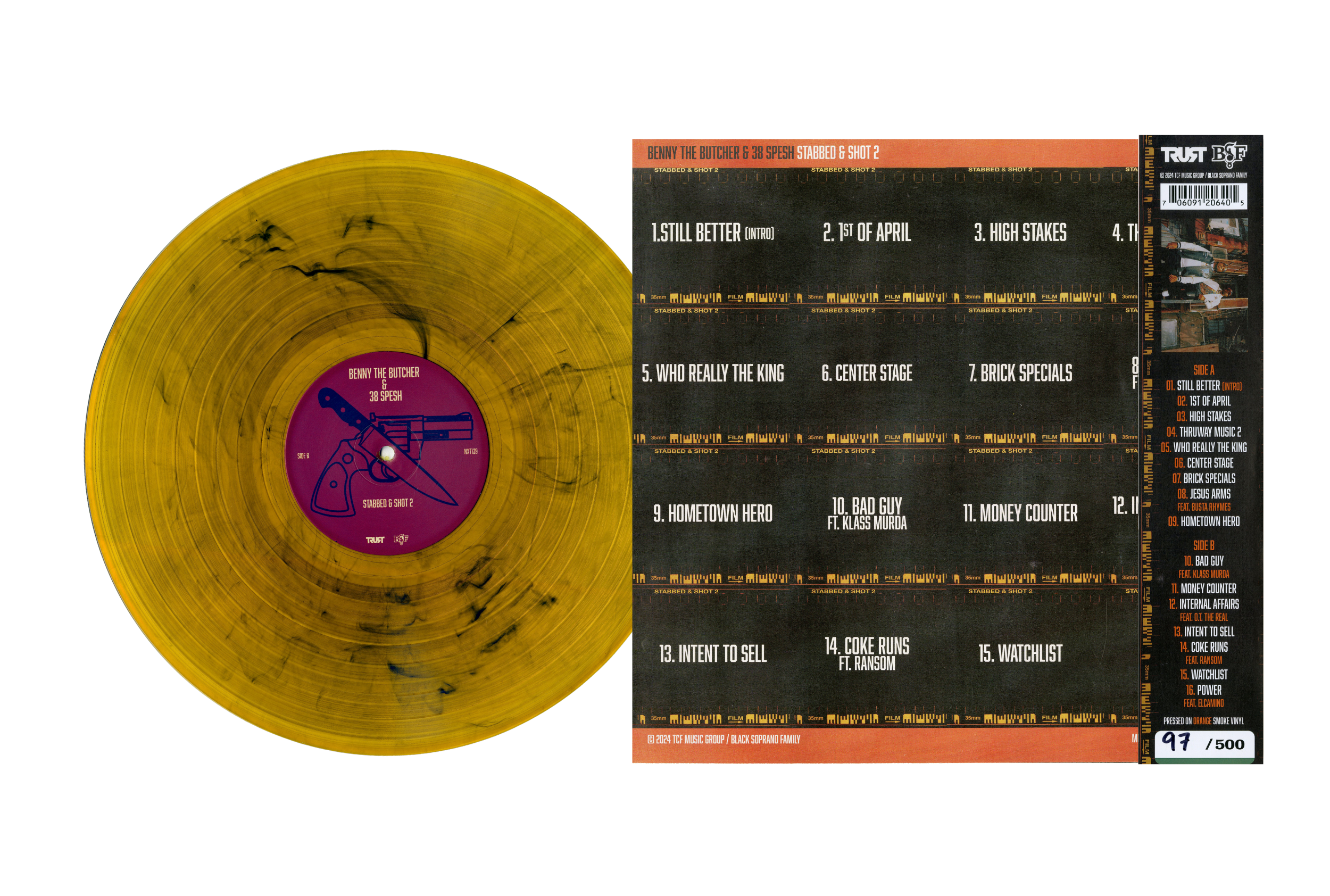 Stabbed & Shot 2 - Limited Edition Clear Orange Smoke Vinyl LP with OBI Strip | Punk Rock Music Collectible | Perfect for Record Collectors & Music Enthusiasts