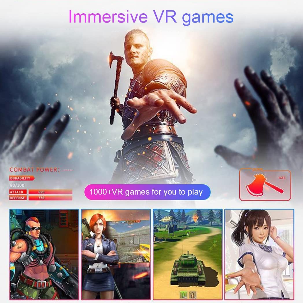 3D VR Headset with Bluetooth Controller - Compatible with iPhone 13 Pro Max/13 Pro/13/12/11, Samsung Galaxy S21, Huawei & Xiaomi Series - Immersive Virtual Reality Gaming & Movie Experience for Home Entertainment (Color: E, Size: iOS)