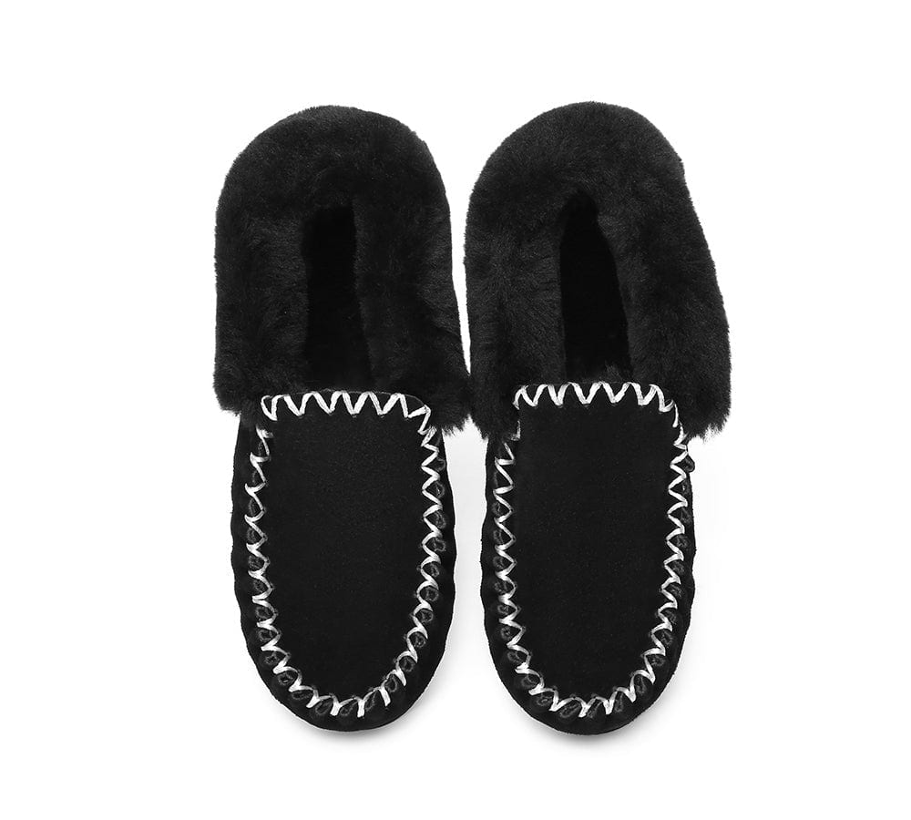 Australian Shepherd UGG Slippers - Genuine Sheepskin Wool Ankle Booties for Women & Men | Cozy Indoor/Outdoor House Shoes for Winter Comfort