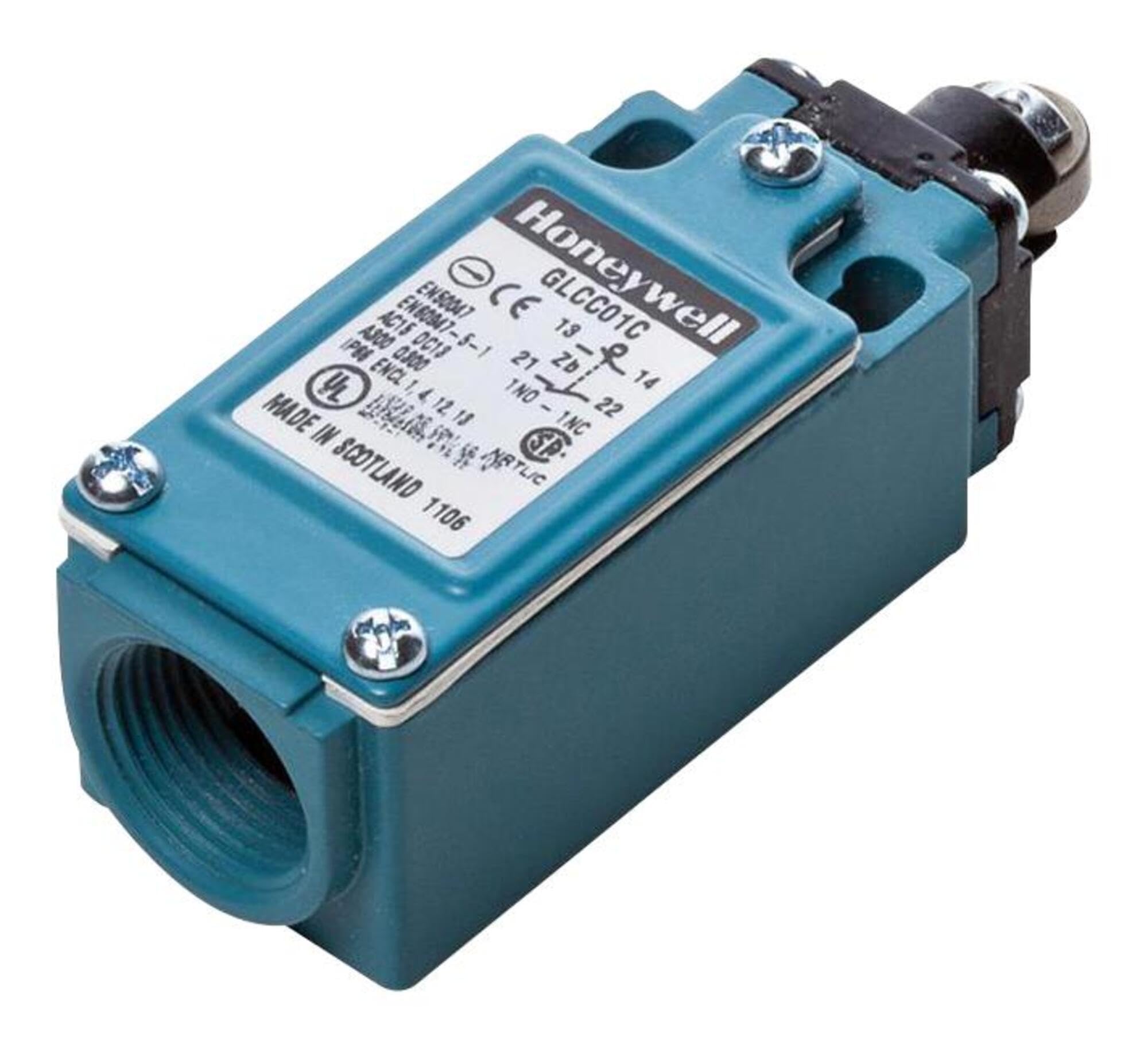 Honeywell GLC Series GLCC01B-D1 Miniature Top Plunger SPDT Limit Switch - 10A, 300V, 16N Force - Ideal for Industrial Automation, Robotics & HVAC Control Systems