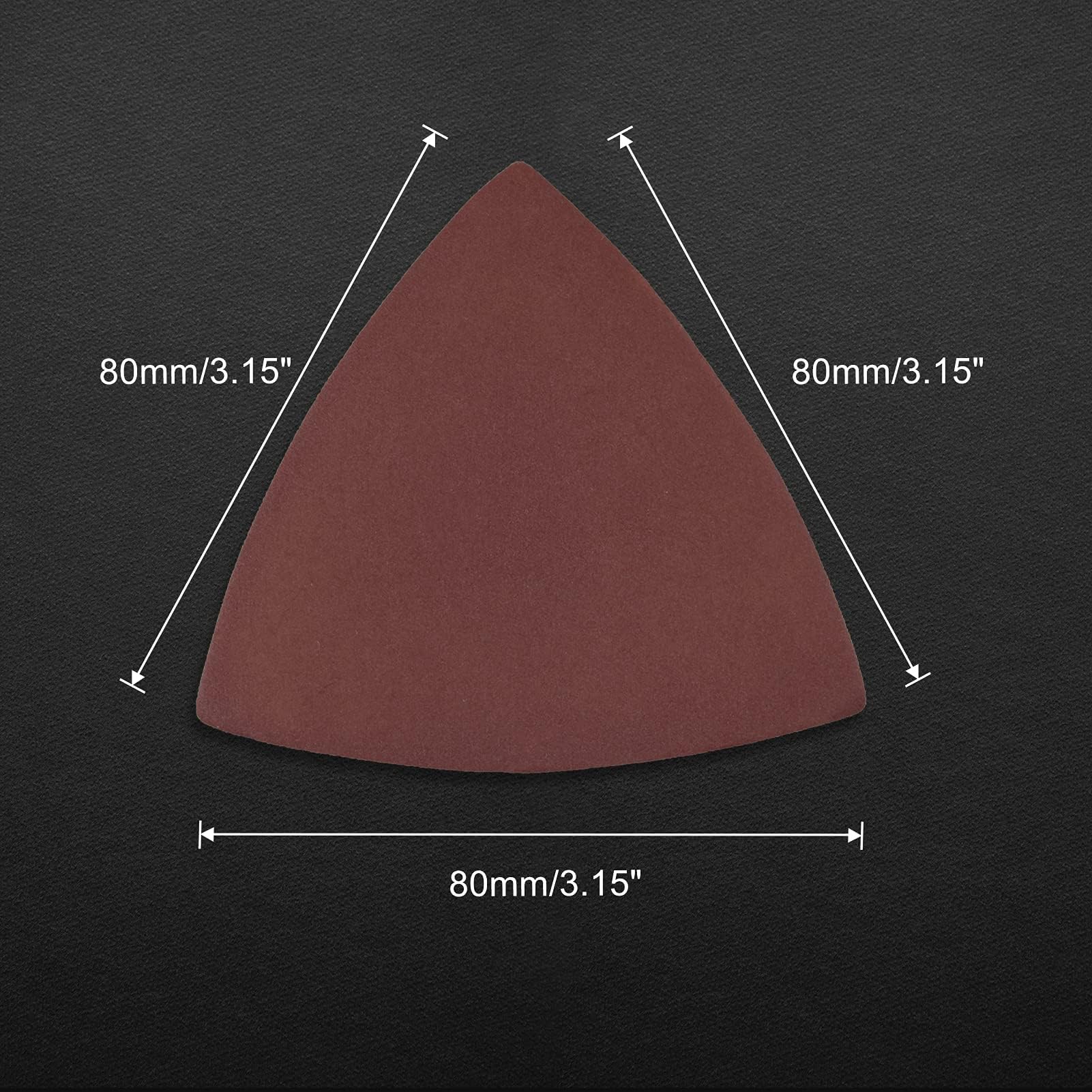 30 Pcs 3-1/8 Inch (80mm) 800 Grit Triangular Hook & Loop Sanding Pads for Oscillating Multi-Tool - No Hole Triangle Sandpaper for Wood, Metal Polishing & Detail Sanding - Perfect for DIY Projects, Furniture Refinishing & Automotive Repair