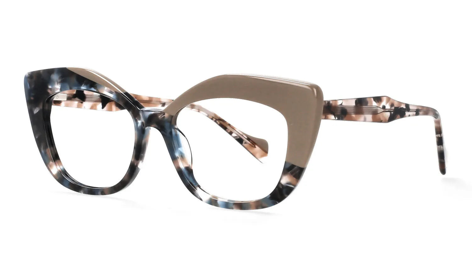 CCspace Women's Full Rim Square Cat Eye Acetate Reading Glasses R56960 - Fashionable & Lightweight for Reading, Working, and Daily Use