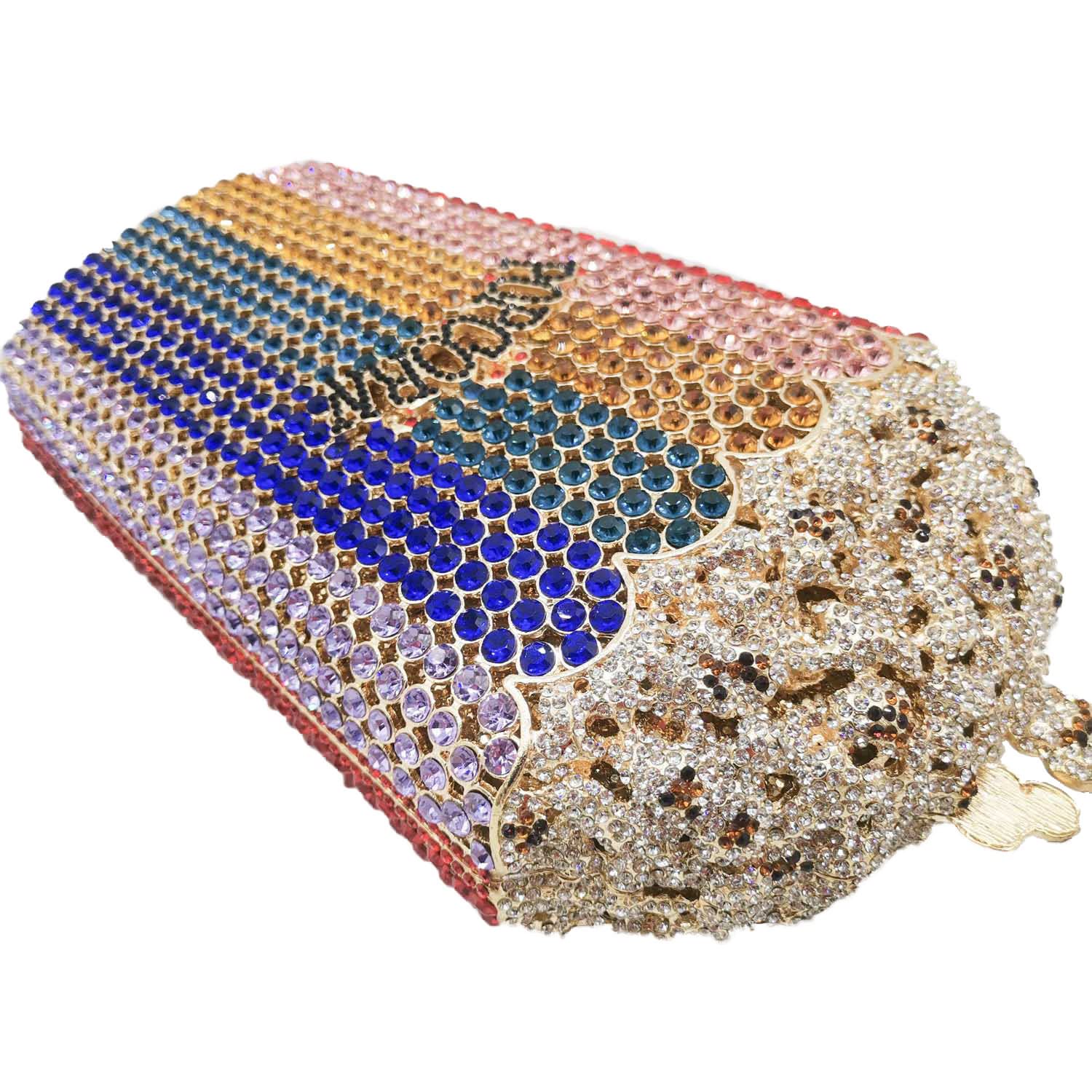 Luxury Rhinestone Clutch Purse for Women - Sparkling Crystal Evening Bag with Diamond Accents for Parties, Weddings & Formal Events | Elegant Popcorn Design Handbag for Prom, Gala & Special Occasions