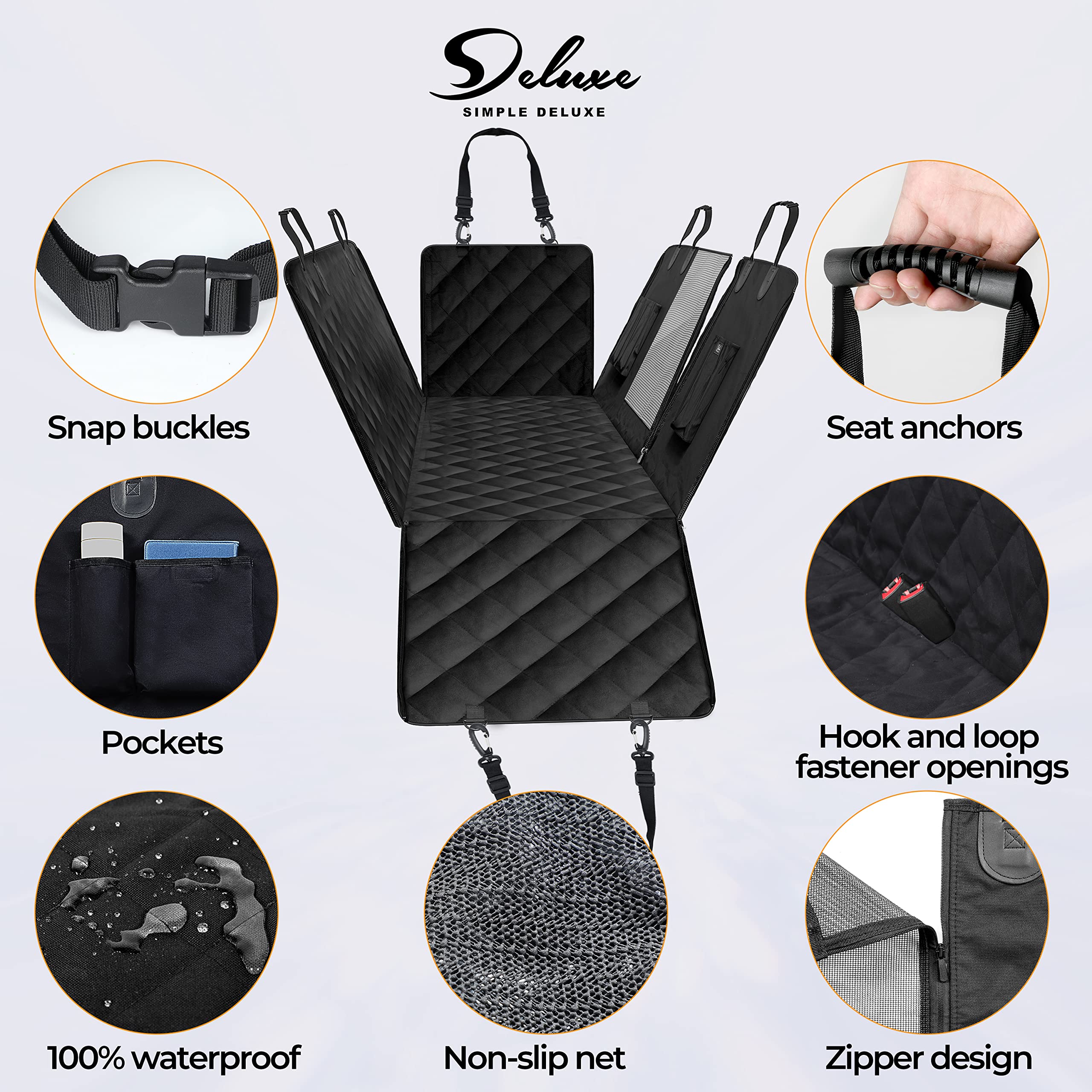 **Waterproof Dog Car Seat Cover for Back Seat - Scratchproof & Nonslip Pet Seat Protector with Mesh Window | Fits Cars, Trucks & SUVs | Perfect for Travel, Daily Commute & Outdoor Adventures**