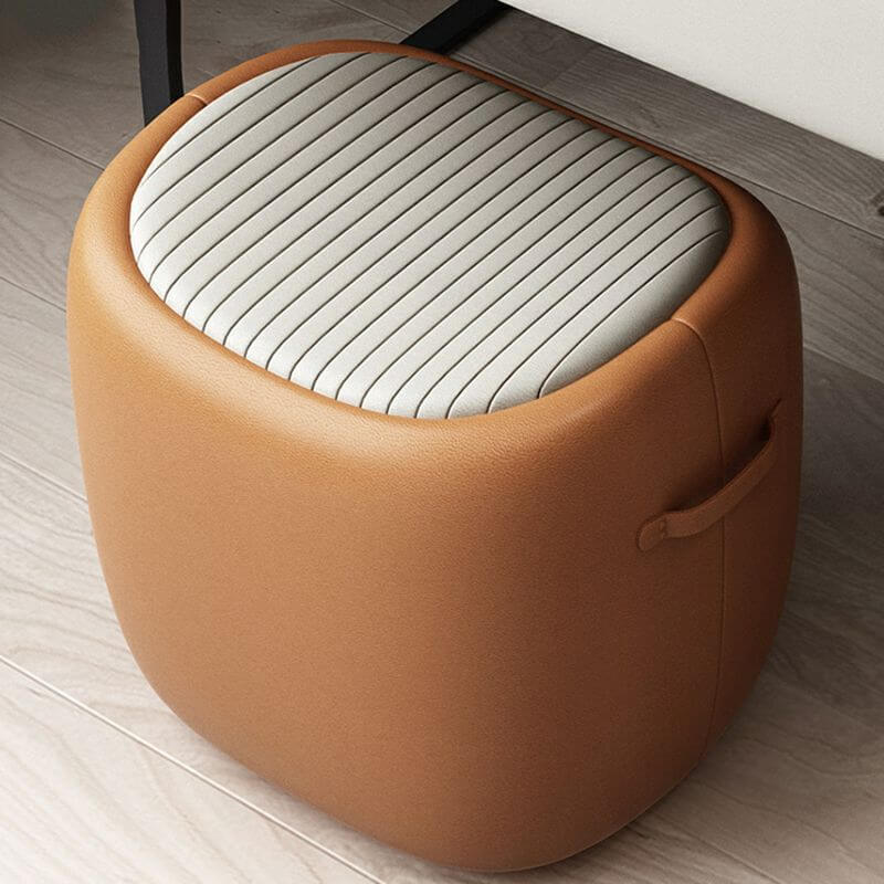 Genuine Leather Modern Vanity Stool - 17