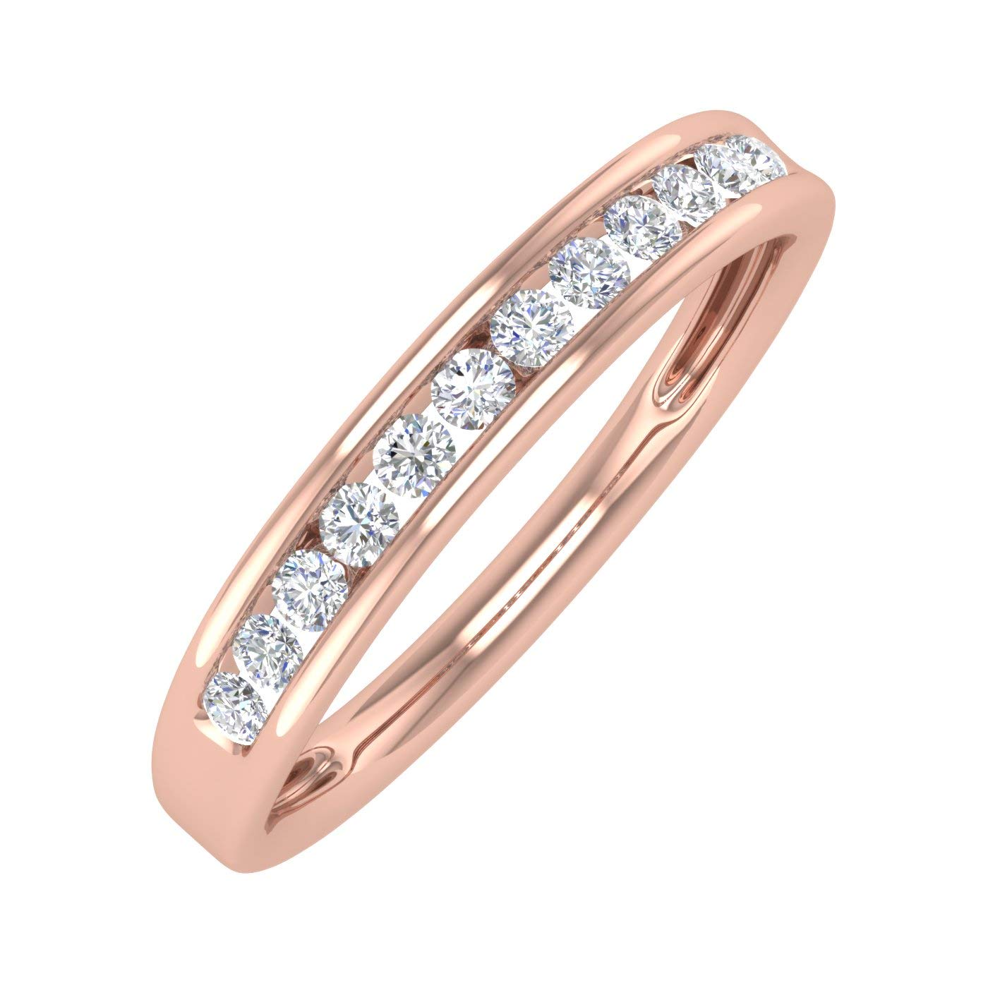 1/4 Carat Channel Set Diamond Wedding Band Ring in 10K Solid Gold - IGI Certified | Elegant Bridal Jewelry for Engagement, Anniversary & Special Occasions