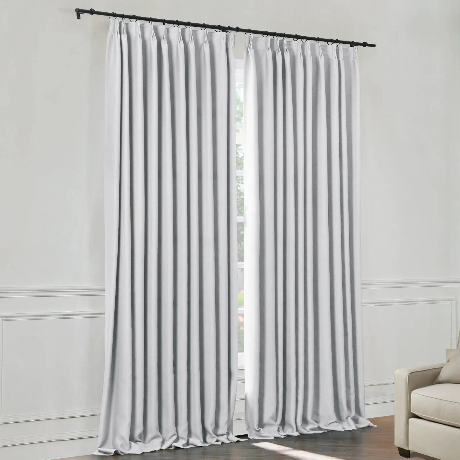 Blackout Pleated Curtains - 100% Light Blocking, Thermal Insulated for Bedroom & Living Room - Atlanta Home Decor