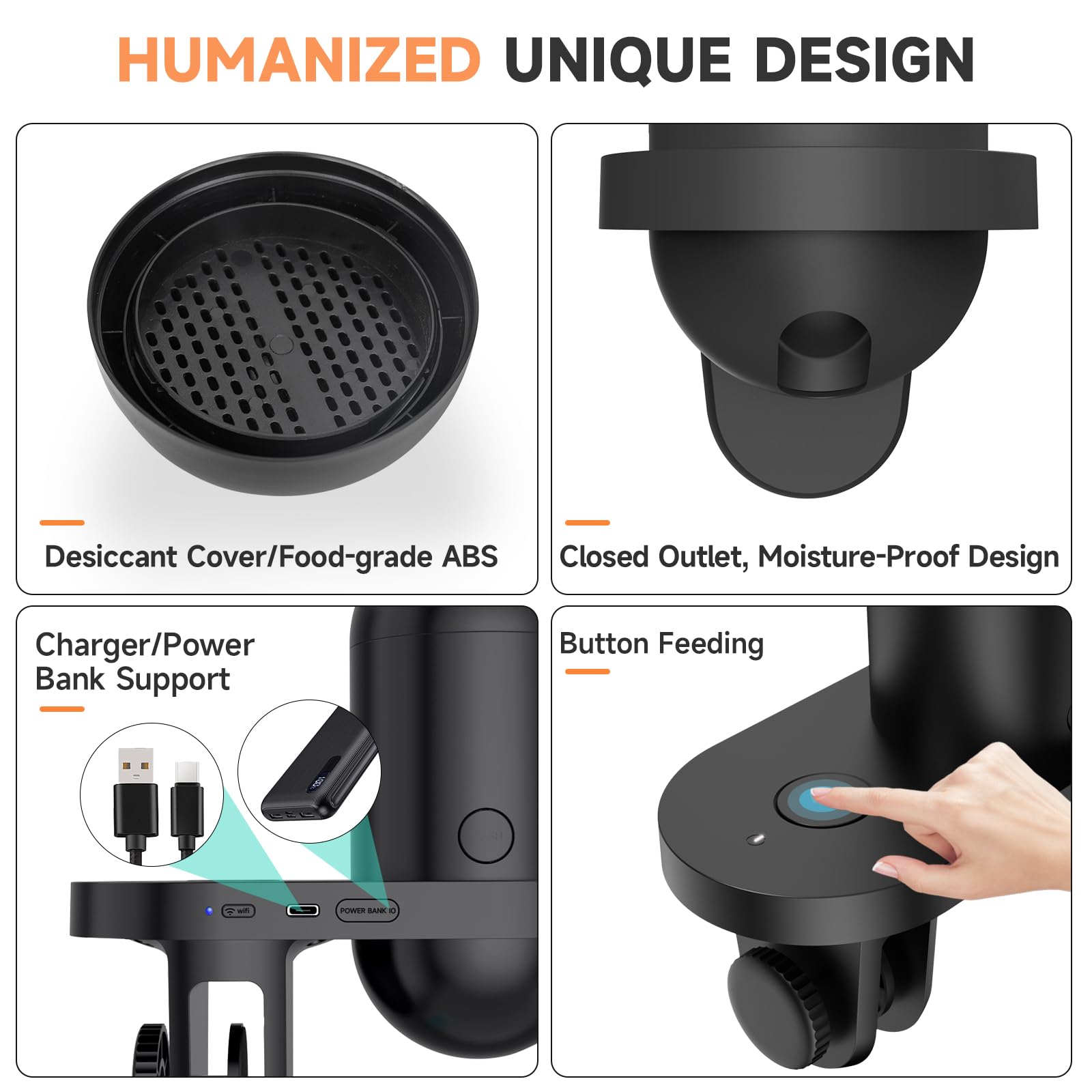 Hygger WiFi Automatic Fish Feeder with App Control - Smart Aquarium Auto Feeder with Timer, Precision Feeding & Moisture-Proof Design - USB Powered Fish Food Dispenser for Vacation & Daily Use in Fish Tanks