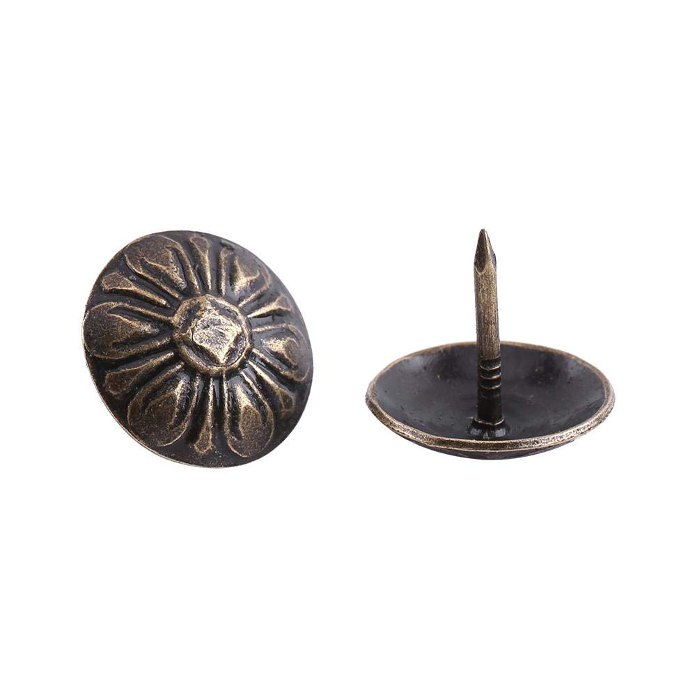 100Pc Vintage Upholstery Nails - Decorative Metal Tack Studs for Furniture, Sofa, Shoes & Doors (16x15mm) | DIY Home Decor & Upholstery Repair Accessories