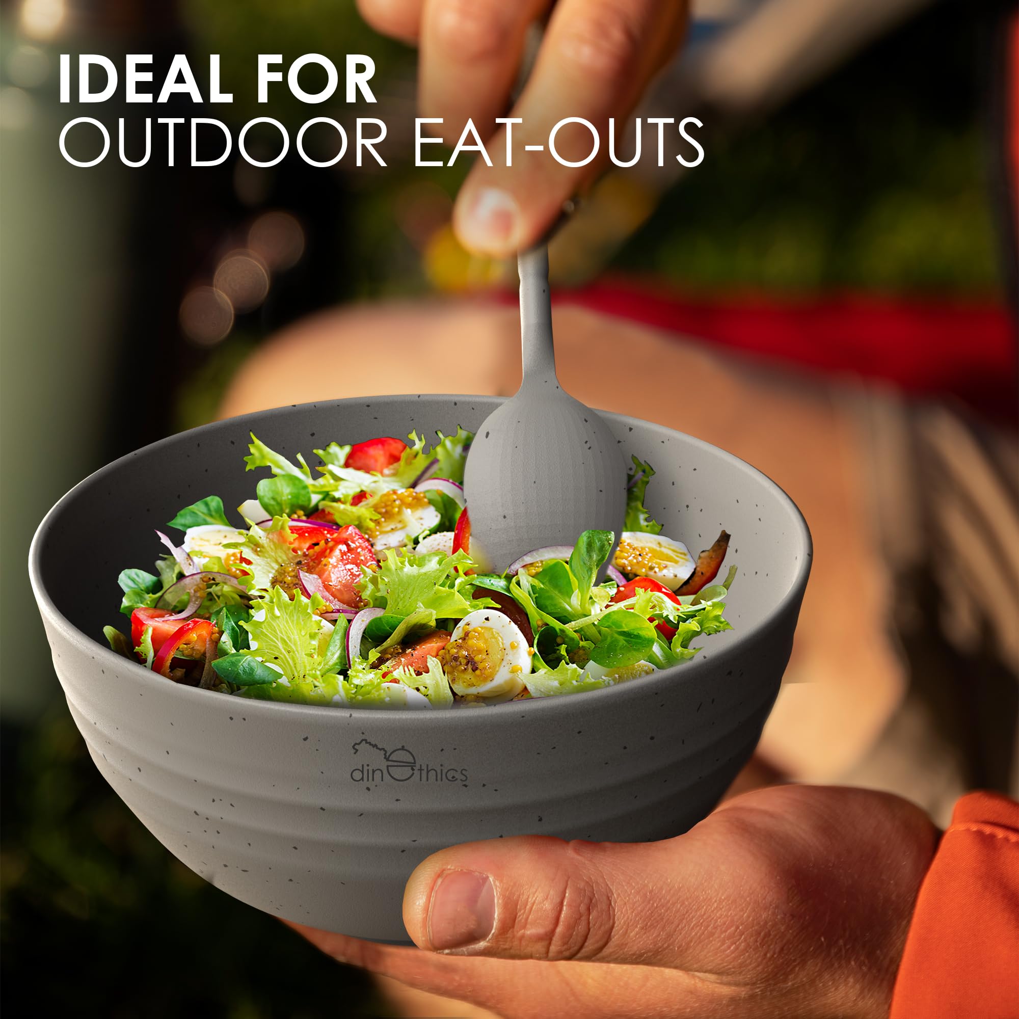 Eco-Friendly Wheat Straw Dinnerware Set for 4 - Microwave & Dishwasher Safe Plates & Bowls - Unbreakable BPA-Free Reusable Tableware - Perfect for Camping, Picnics, and Daily Use - Sustainable Alternative to Plastic Dishes