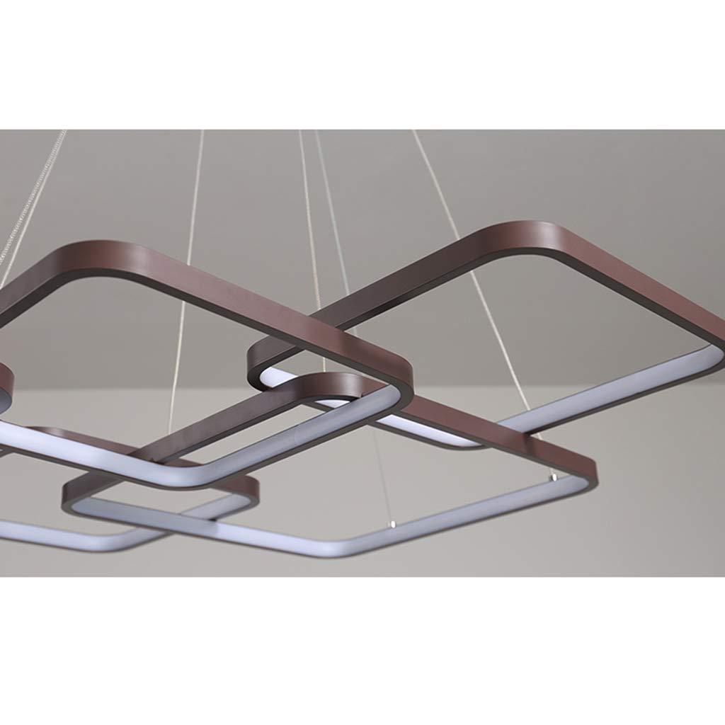 Modern Geometric LED Chandelier Ceiling Light - Round & Square Design with Remote Control & Stepless Dimming - Perfect for Bedroom, Living Room, Dining Room & Home Decor