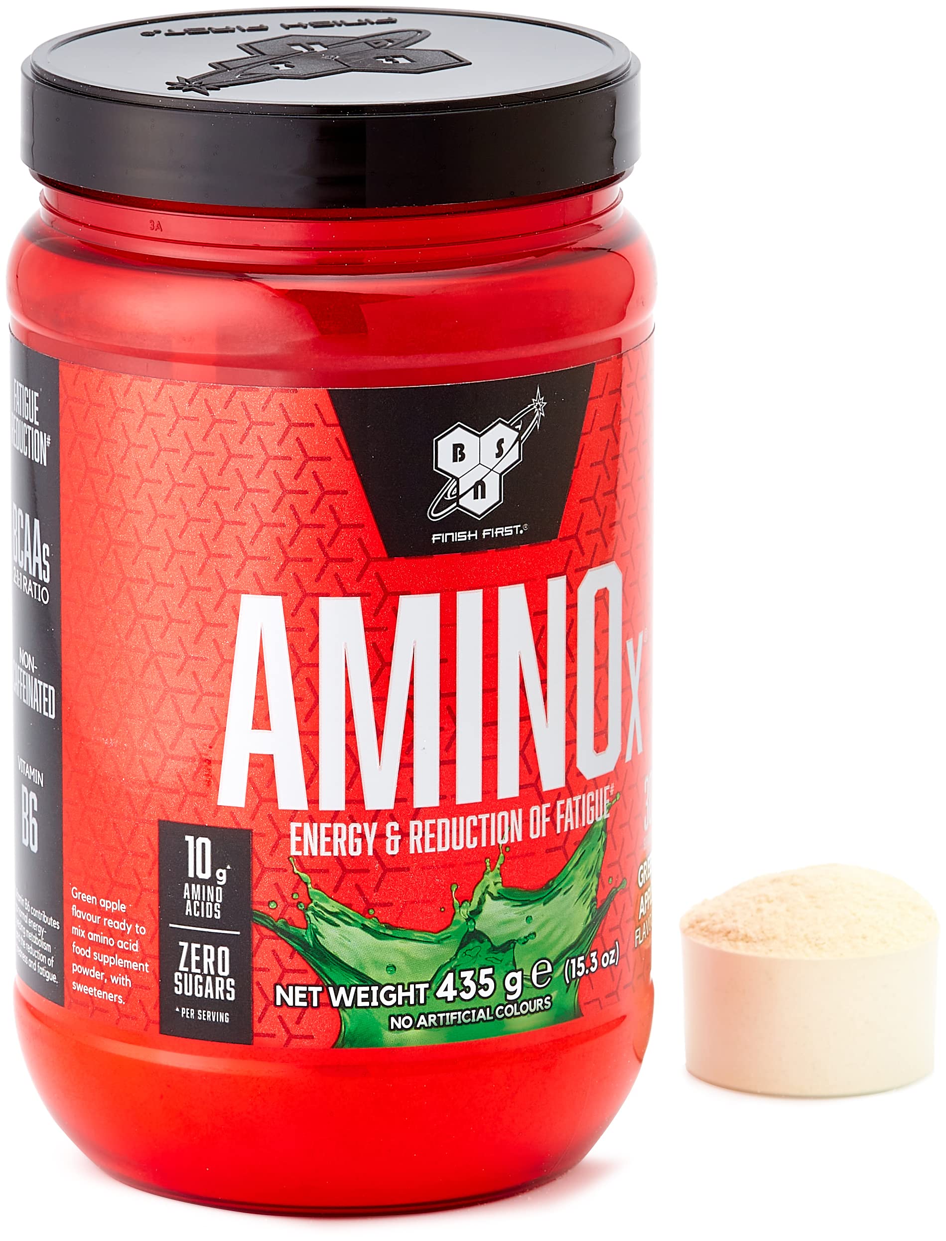 BSN Amino X Muscle Recovery & Endurance Powder - 10g Essential Amino Acids with BCAAs, Keto Friendly & Caffeine Free - Green Apple Flavor (30 Servings) - Post Workout Recovery & Energy Boost for Athletes & Fitness Enthusiasts