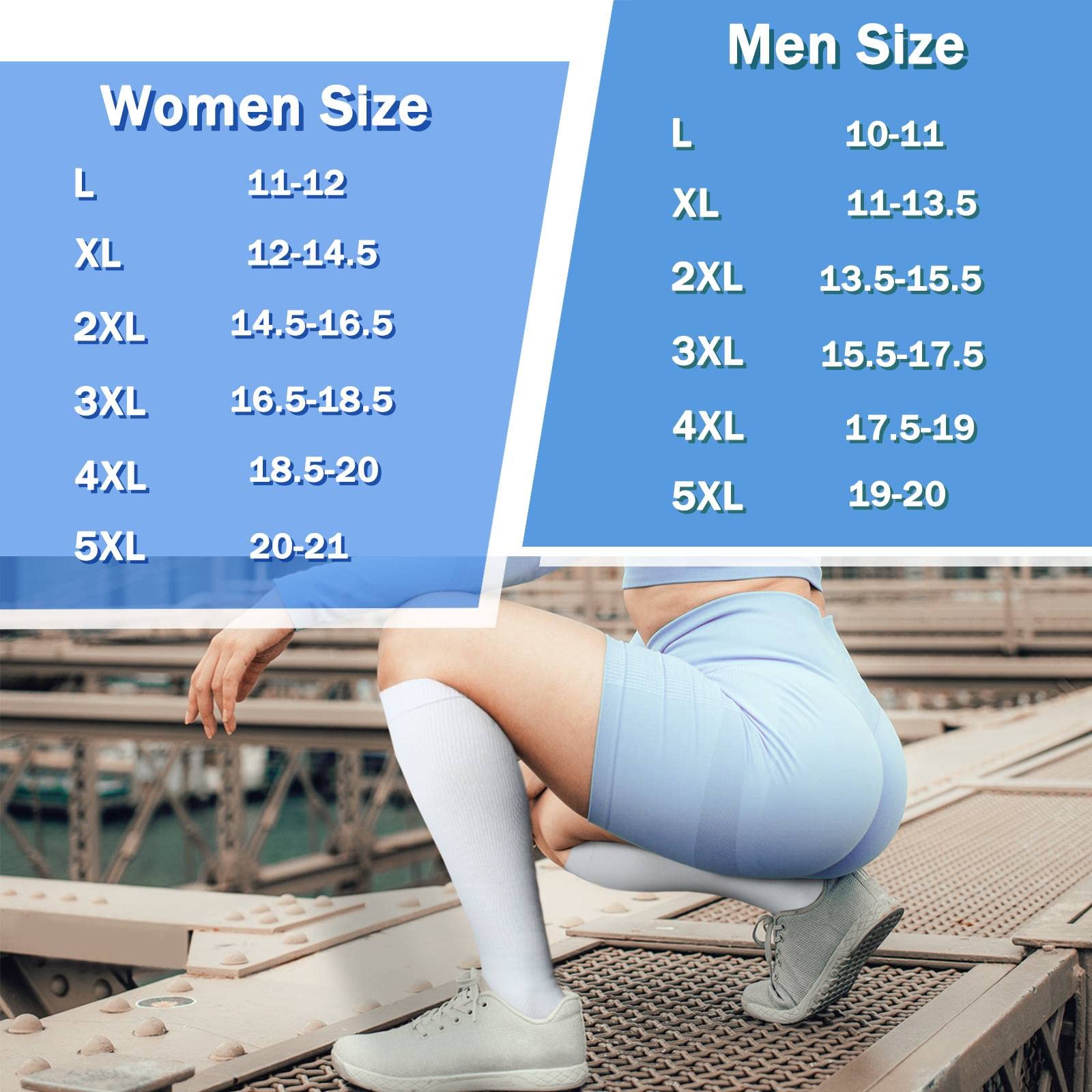 Plus Size Compression Socks for Women & Men - 20-30mmHg Support, Wide Calf Knee High Socks for Circulation - XXL Black - Ideal for Travel, Nursing & Varicose Vein Relief