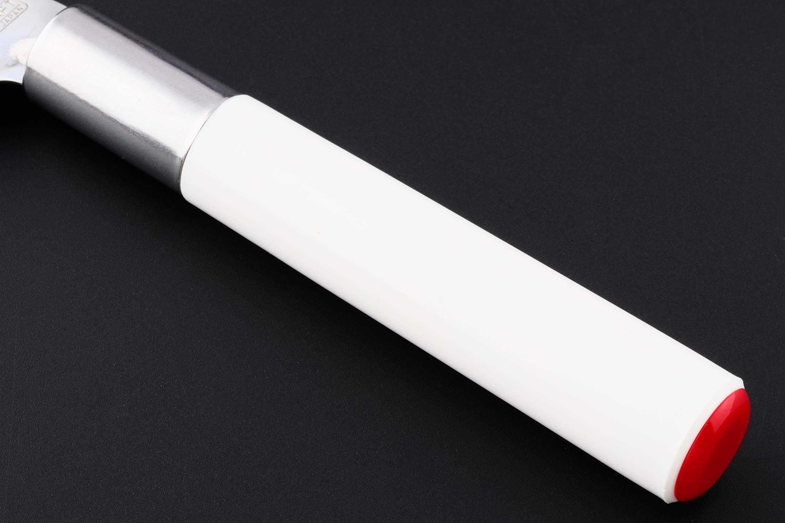 Seki Japan Stainless Steel Crinkle Cut Knife - 3.9 Inch Wavy Blade Vegetable & Potato Cutter with White Handle - Perfect for Salad Prep, Garnishing, and Creative Cooking