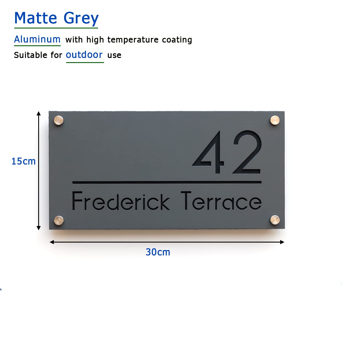 Modern Aluminum House Numbers for Outdoor - Custom Address Plaque Sign, Personalized Home Address Sign for Mailbox, Front Door, Porch & Garden Decor