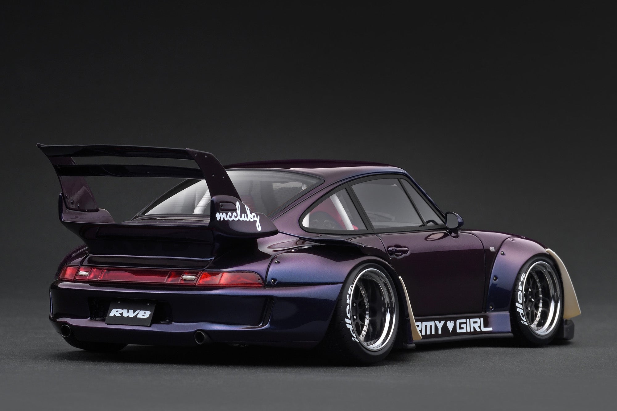PREORDER Ignition Model 1:18 Scale Porsche 993 RWB Diecast Car - Purple Metallic Finish | Collectible Display Model for Car Enthusiasts & Home Decor