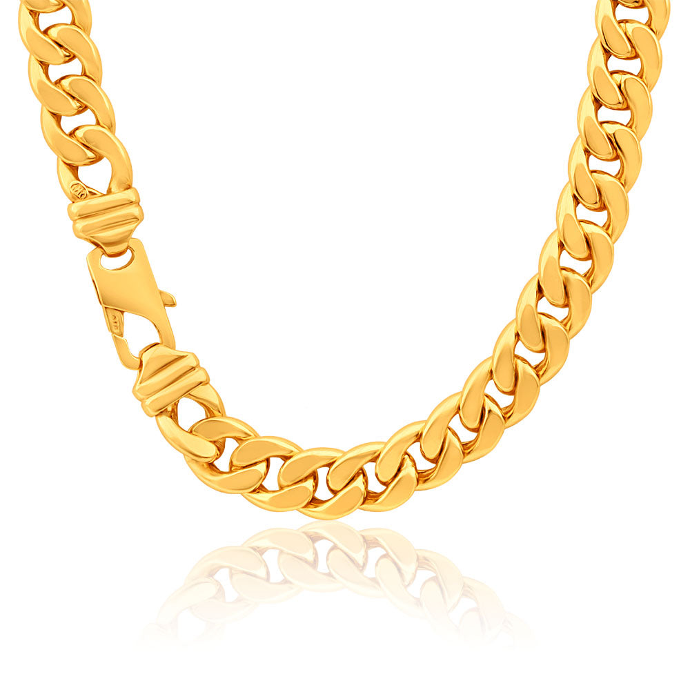9ct Magnificent Yellow Gold Copper Filled Curb Chain Bracelet - Elegant Jewelry for Women, Gift for Her, Perfect for Parties, Weddings & Special Occasions