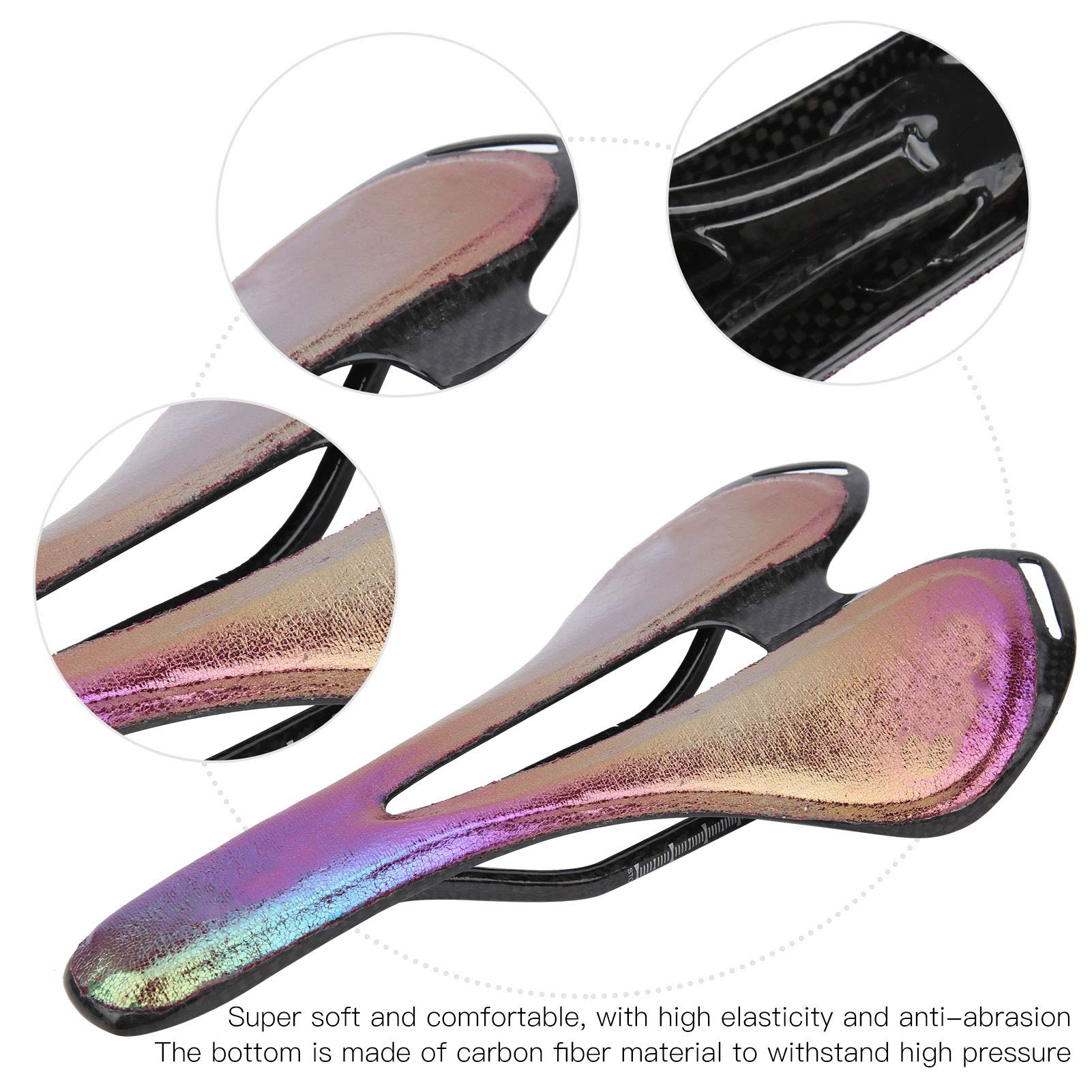 Lightweight Carbon Fiber Bike Saddle - Comfortable Road & Mountain Bike Seat with Vibrant Colors | Perfect for Cycling, Commuting & Long-Distance Rides