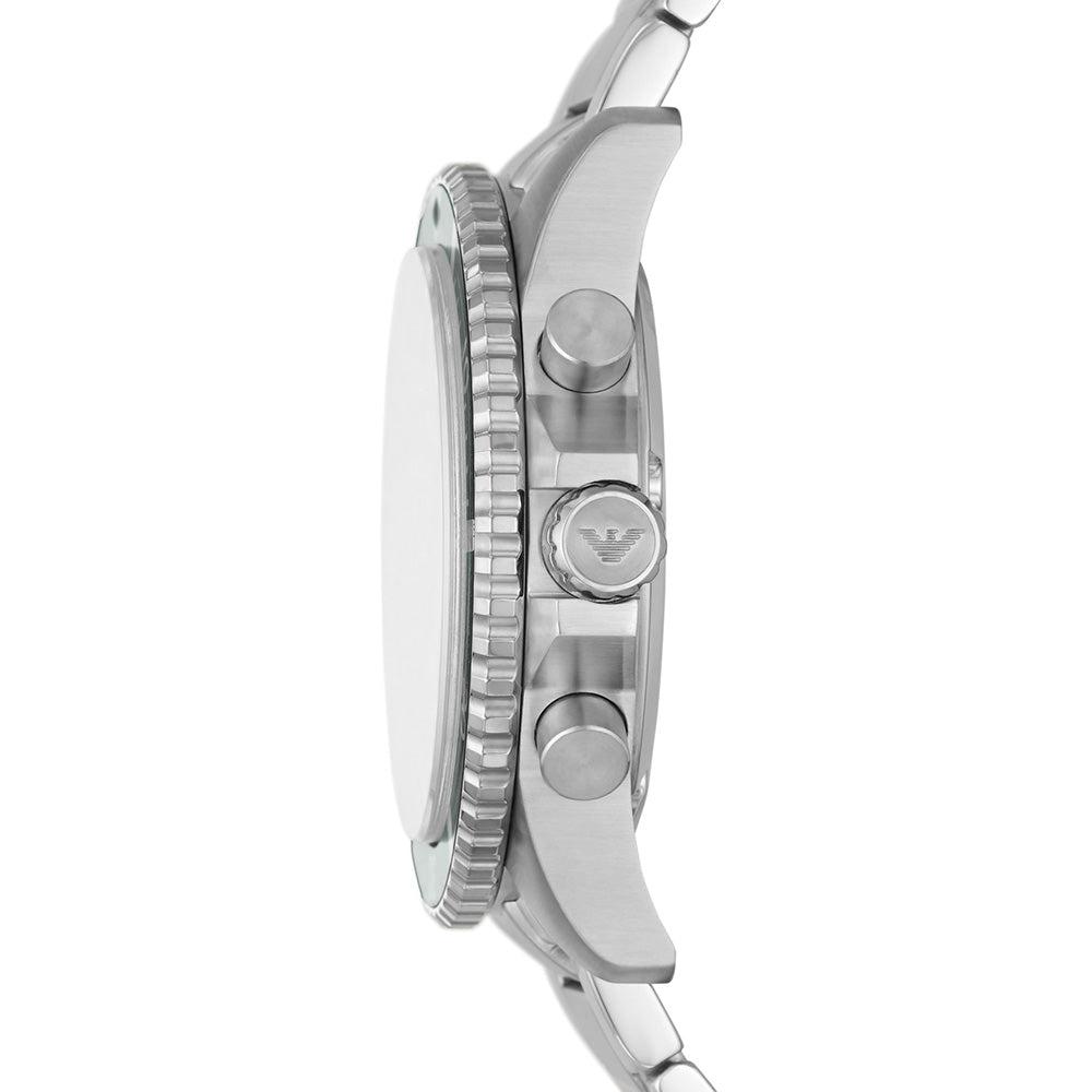 Emporio Armani AR11500 Men's Stainless Steel Diver Watch - Waterproof Luxury Timepiece for Swimming, Diving & Everyday Wear