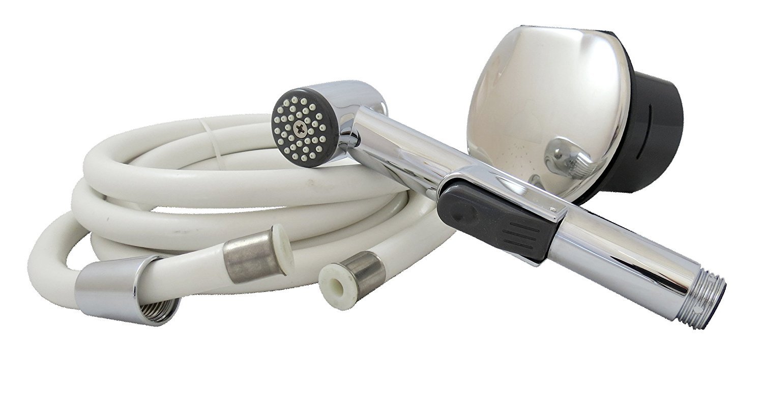 Premium 316 Stainless Steel Transom Shower with 8ft Stainless Steel Hose - Marine & RV Bathroom Upgrade for Saltwater Resistance & Durability