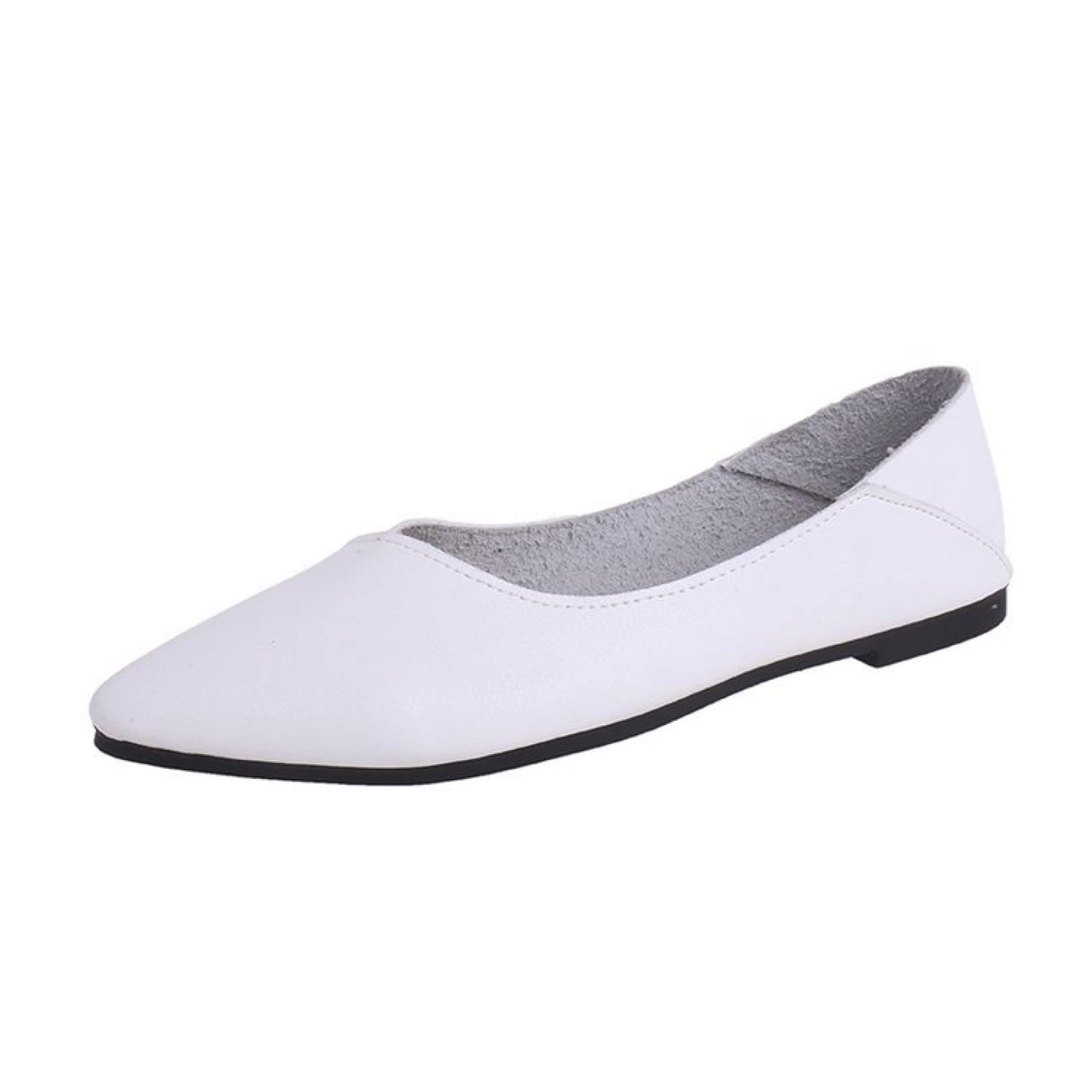 Women's Non-Slip Pointed Toe Ballet Flats - Soft Faux Leather Slip-On Walking Shoes for Work, Office & Daily Comfort | Casual Closed Toe Flats for Women