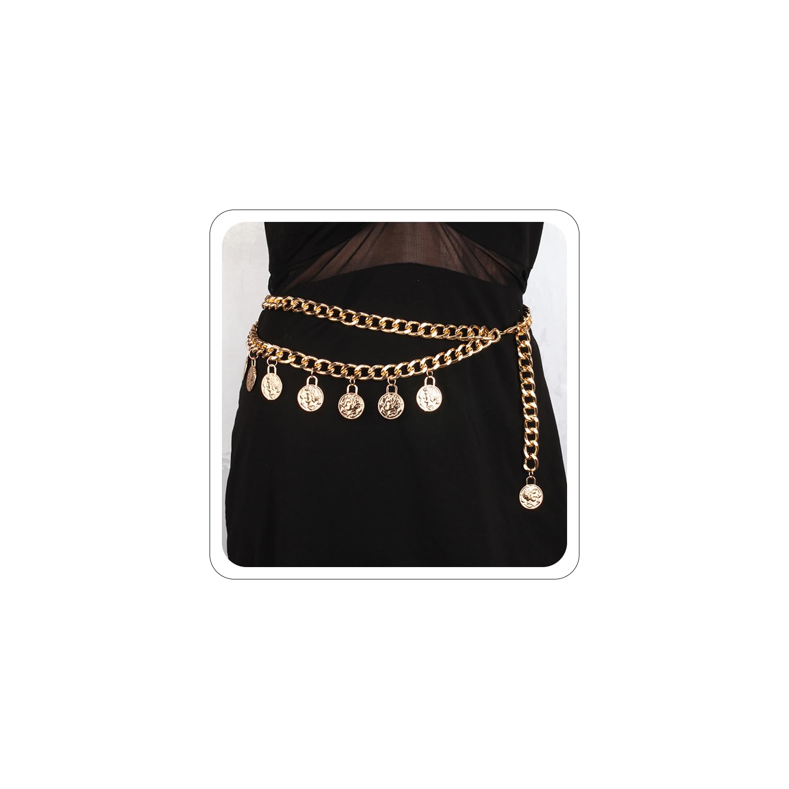 Pirate Waist Chain - Gold Coin Pearl & Sunflower Belly Chain for Women - Fashion Body Jewelry for Dresses, Beach Outfits & Boho Accessories - Perfect for Parties, Vacations & Festival Wear