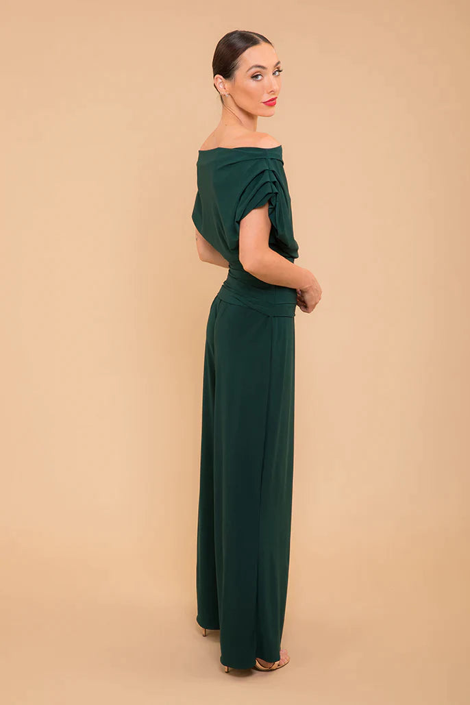 Carbon Jersey Jumpsuit for Women - Forest Green Curve Fit - Stylish & Comfortable One-Piece Outfit for Casual Wear, Work, and Outdoor Activities
