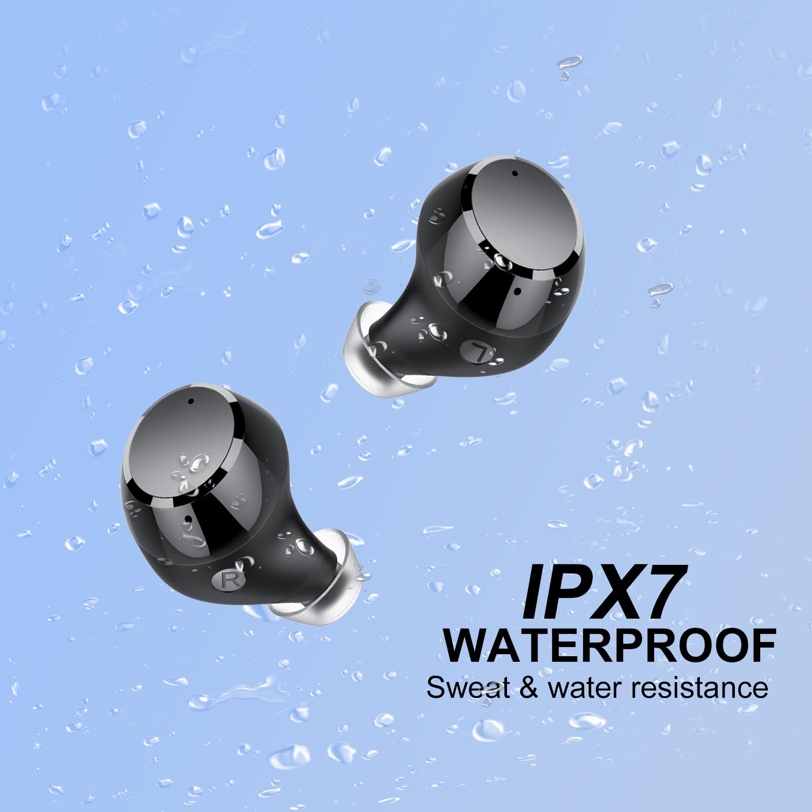 2024 Wireless Bluetooth Earbuds 5.3 with LED Power Display - 128H Playtime, IPX7 Waterproof, Noise Cancelling Mic for Sports & Gym - Compatible with iOS/Android Devices - Perfect for Running, Workouts & Daily Commute