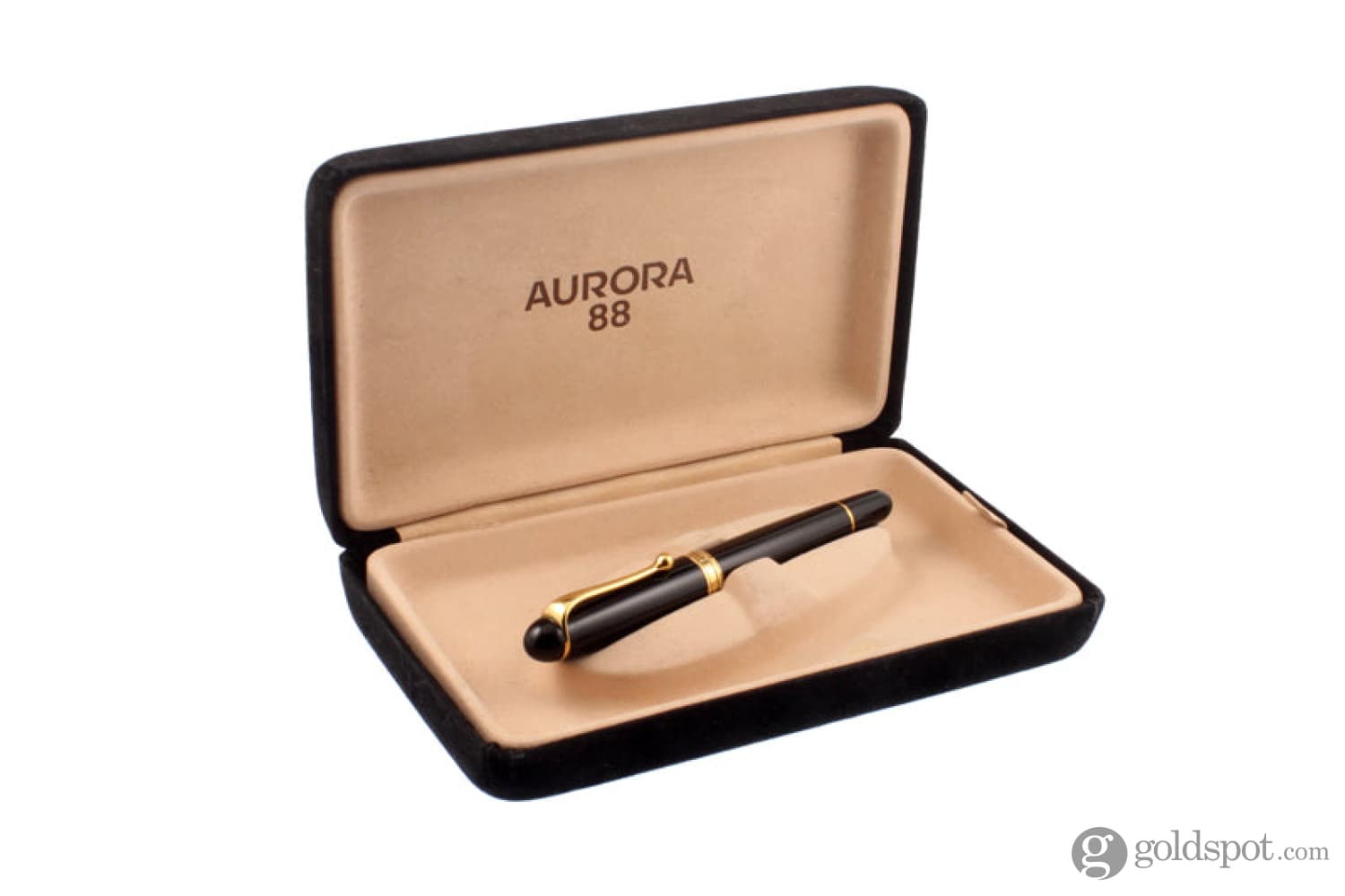 Aurora 88 Large Fountain Pen - Black with Gold Trim, 14K Gold Nib - Premium Writing Instrument for Calligraphy, Business & Gift Giving