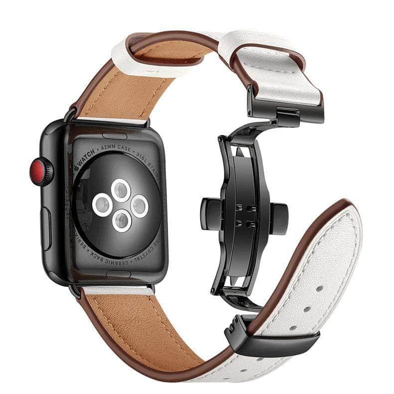 Premium Genuine Leather Strap for Apple Watch - Durable & Stylish Replacement Band for Workout, Office & Everyday Use