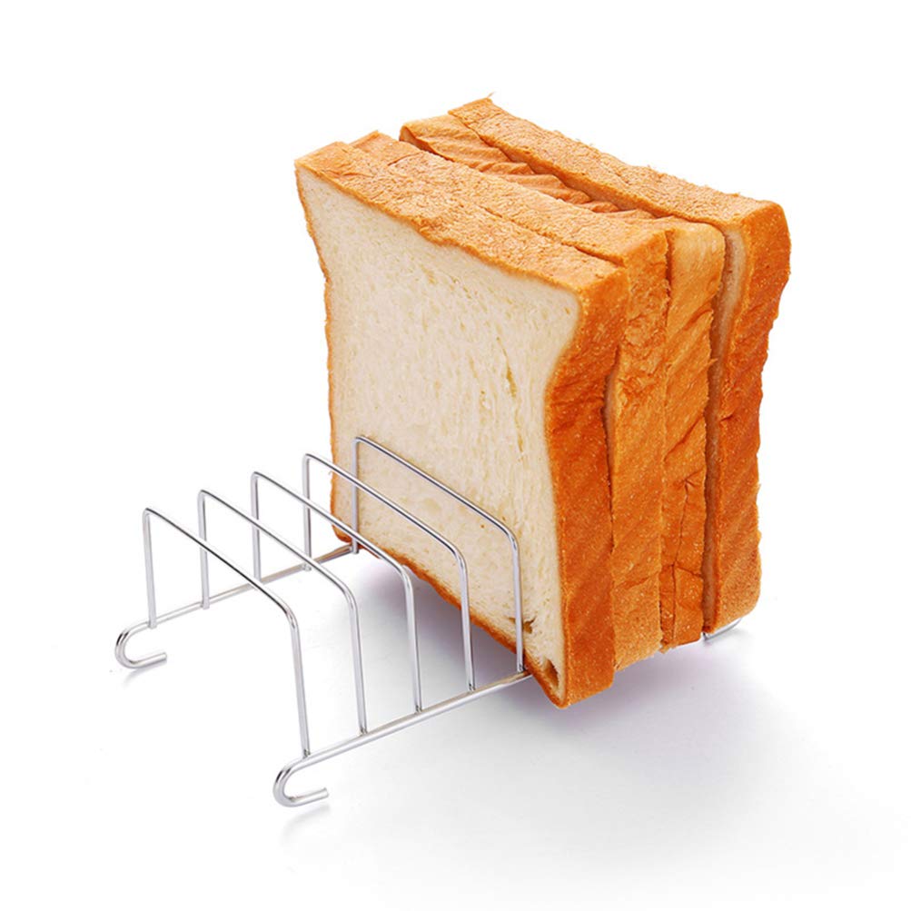 Yardwe 2-Piece Stainless Steel Toast Bread Rack Holder - 8 Slice Capacity, Cooling Grid for Air Fryer & Countertop - Perfect for Toasting, Baking, and Serving Bread